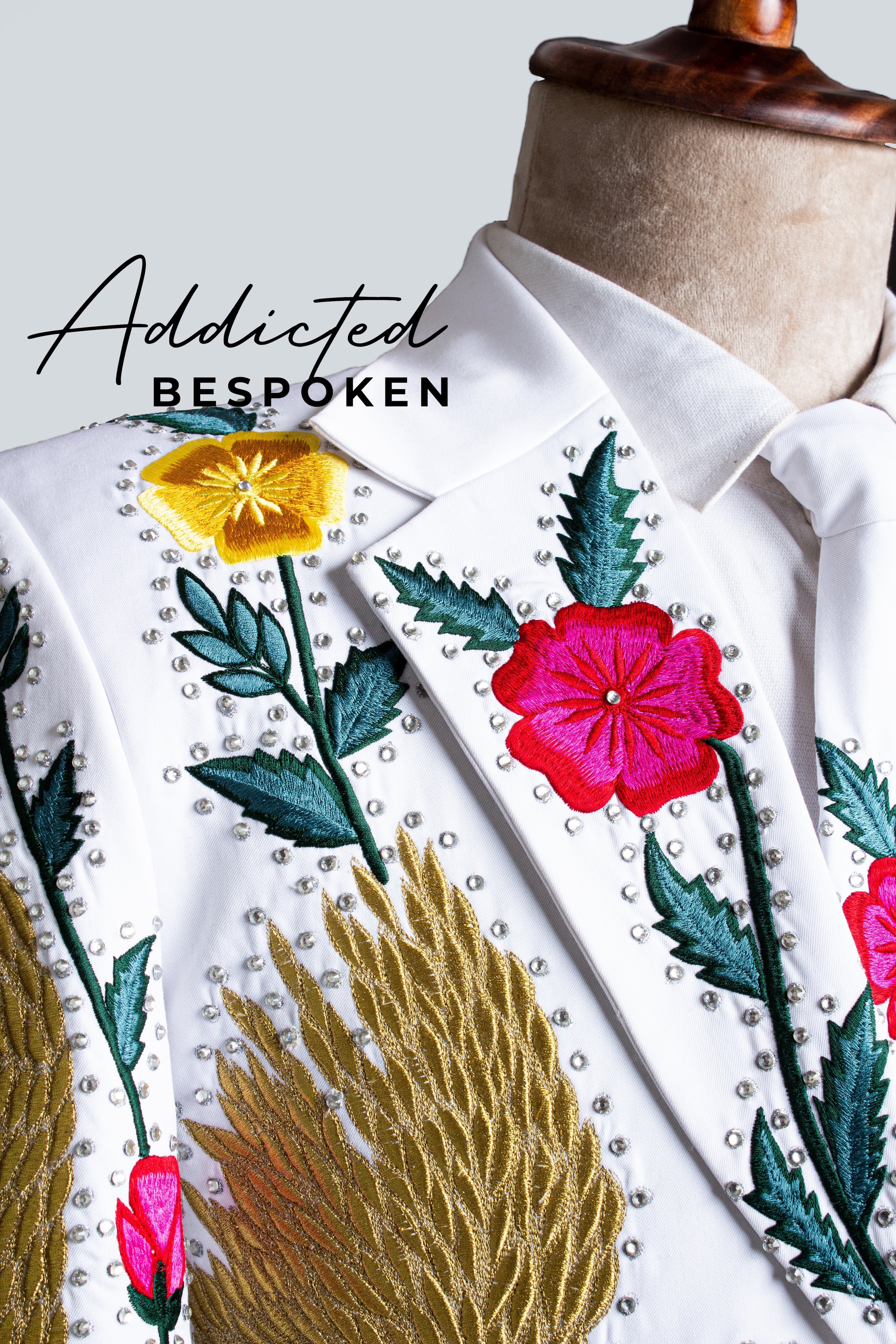 Eagle Floral Rhinestone Jacket Addicted Bespoken