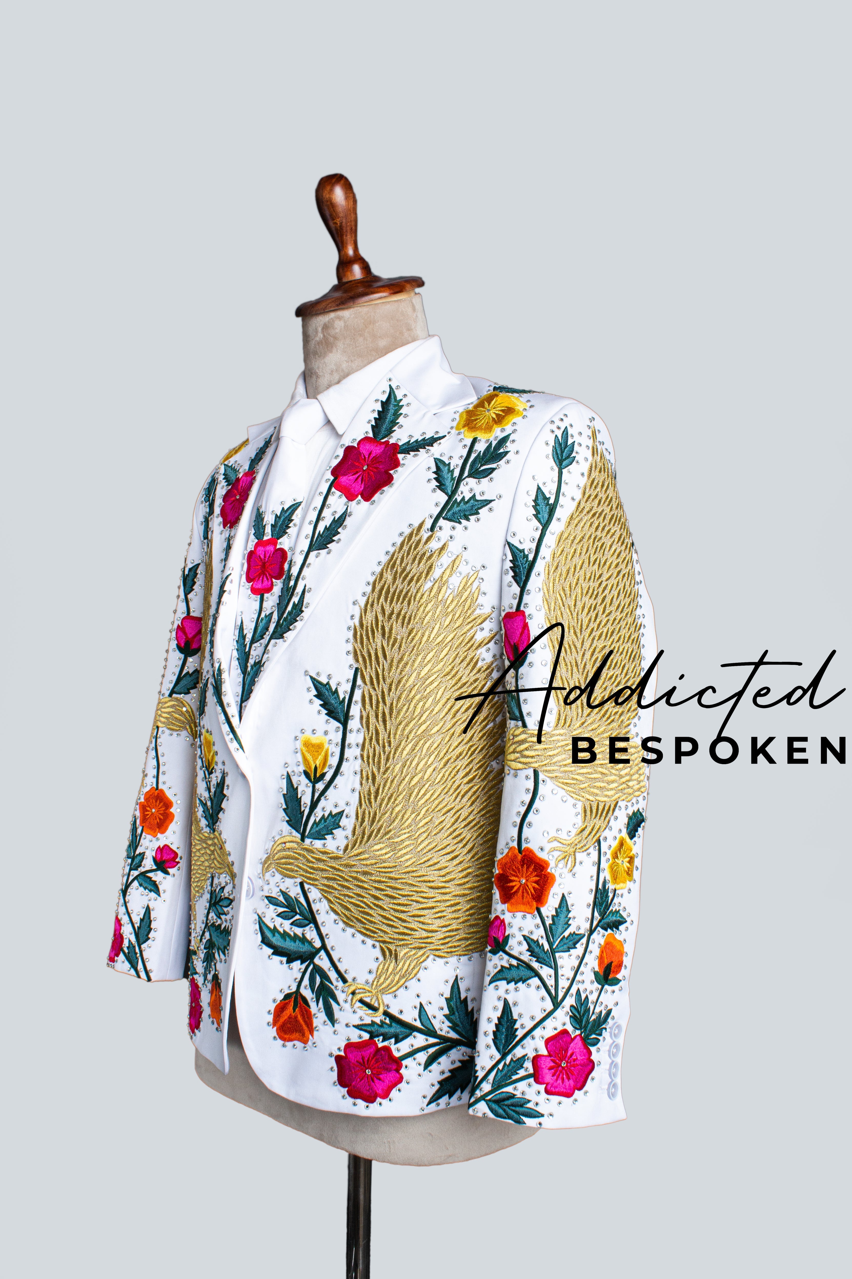 Eagle Floral Rhinestone Jacket Addicted Bespoken