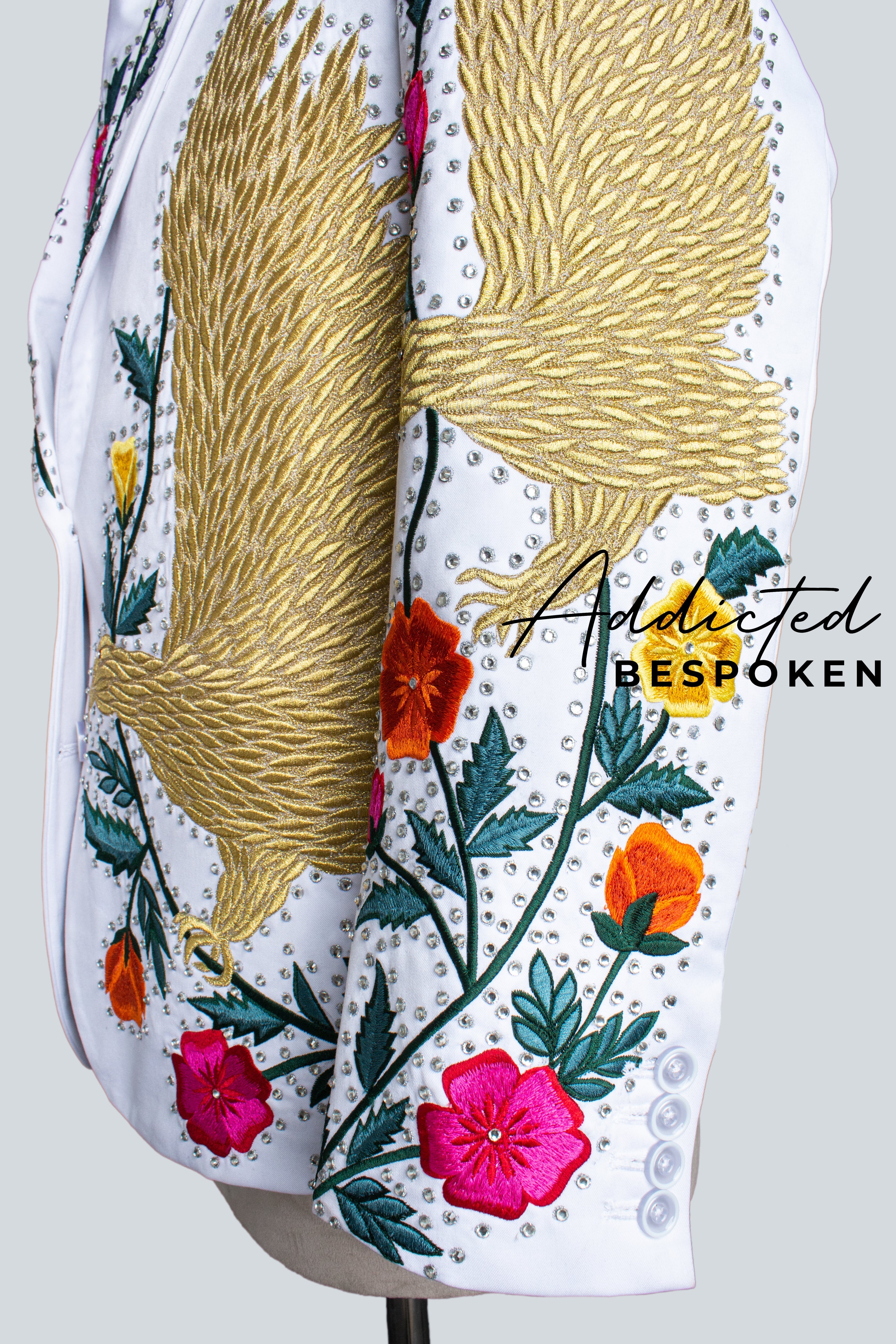 Eagle Floral Rhinestone Jacket Addicted Bespoken
