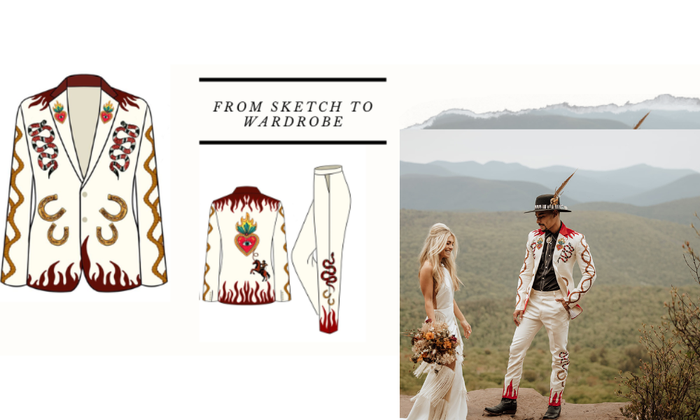 From Sketch To Your Wardrobe:The Journey of Embroidered Western Suits