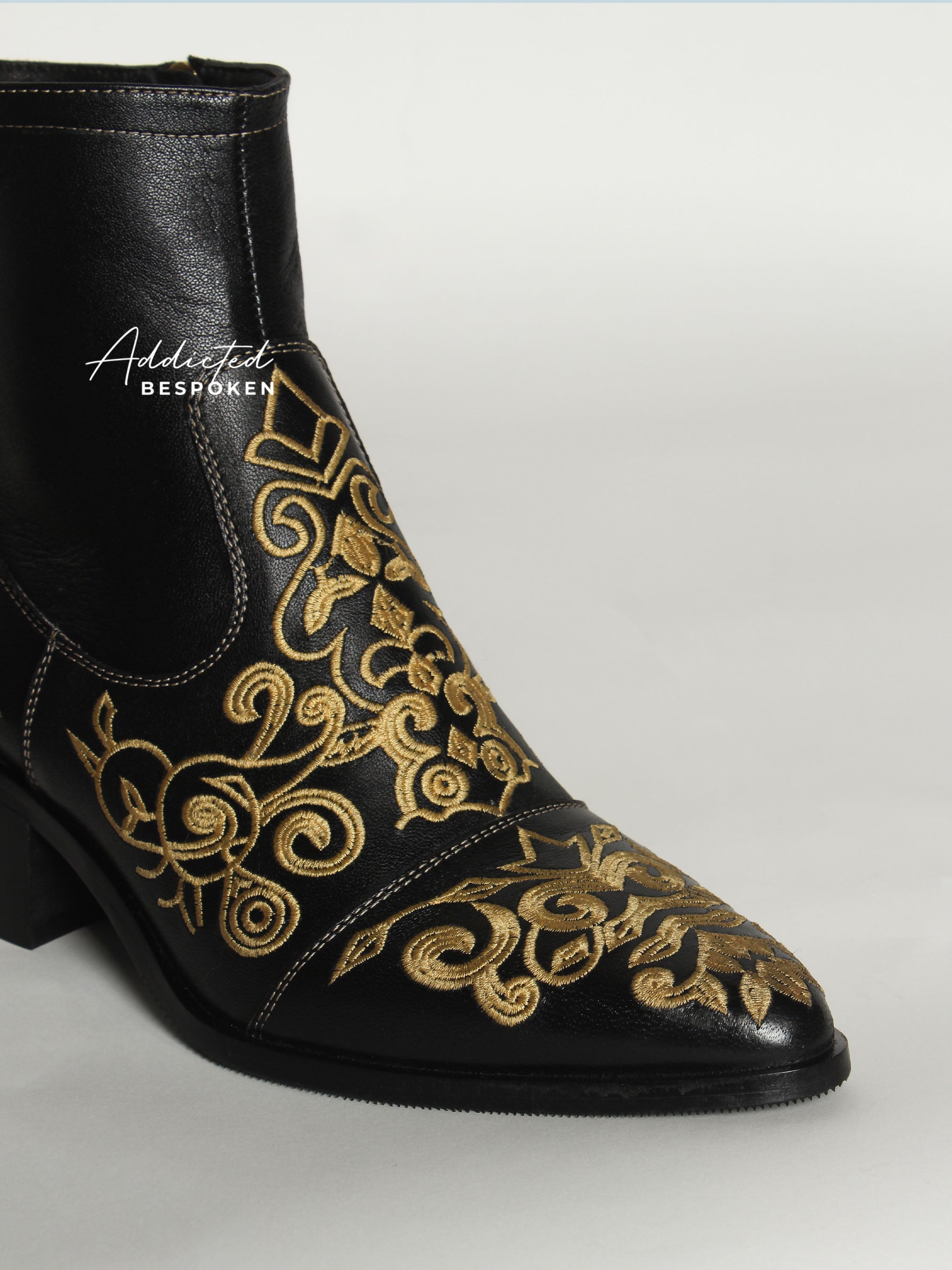 Regal Embroidered Boots Addicted Bespoken