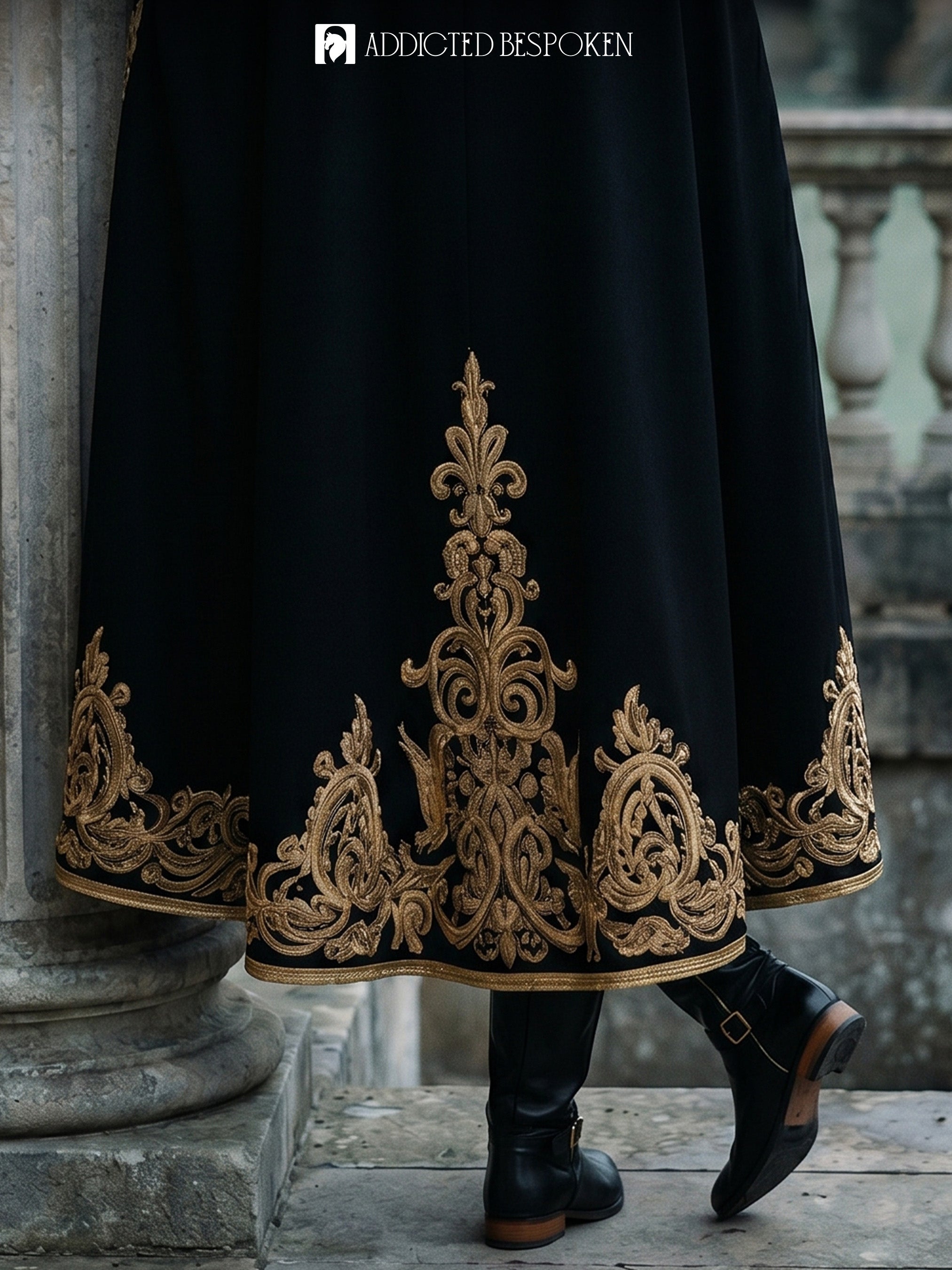 Royal Gothic Embroidered Cape Suit Addicted Bespoken