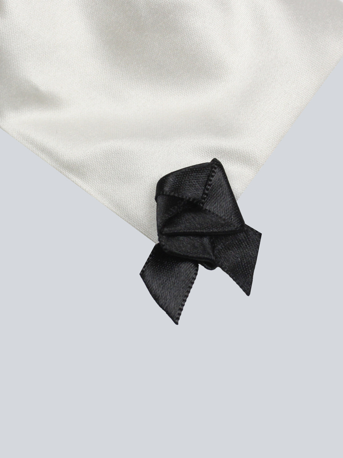 Black and ivory hair bow