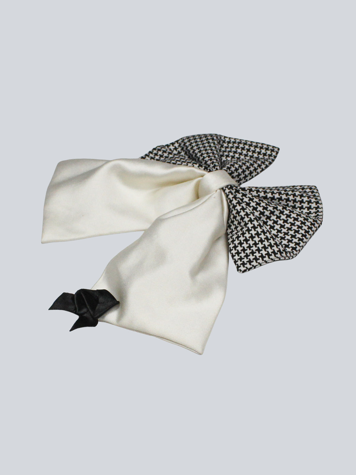 Black and ivory hair bow
