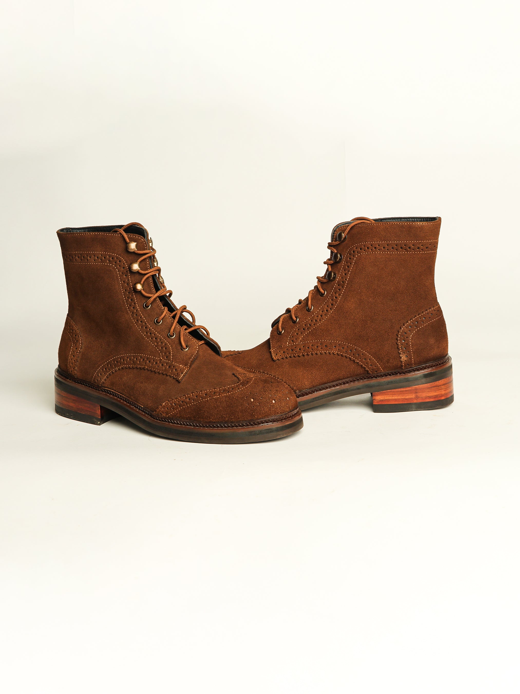 Vintage Suede Leather Brogue Boots Addicted Bespoken