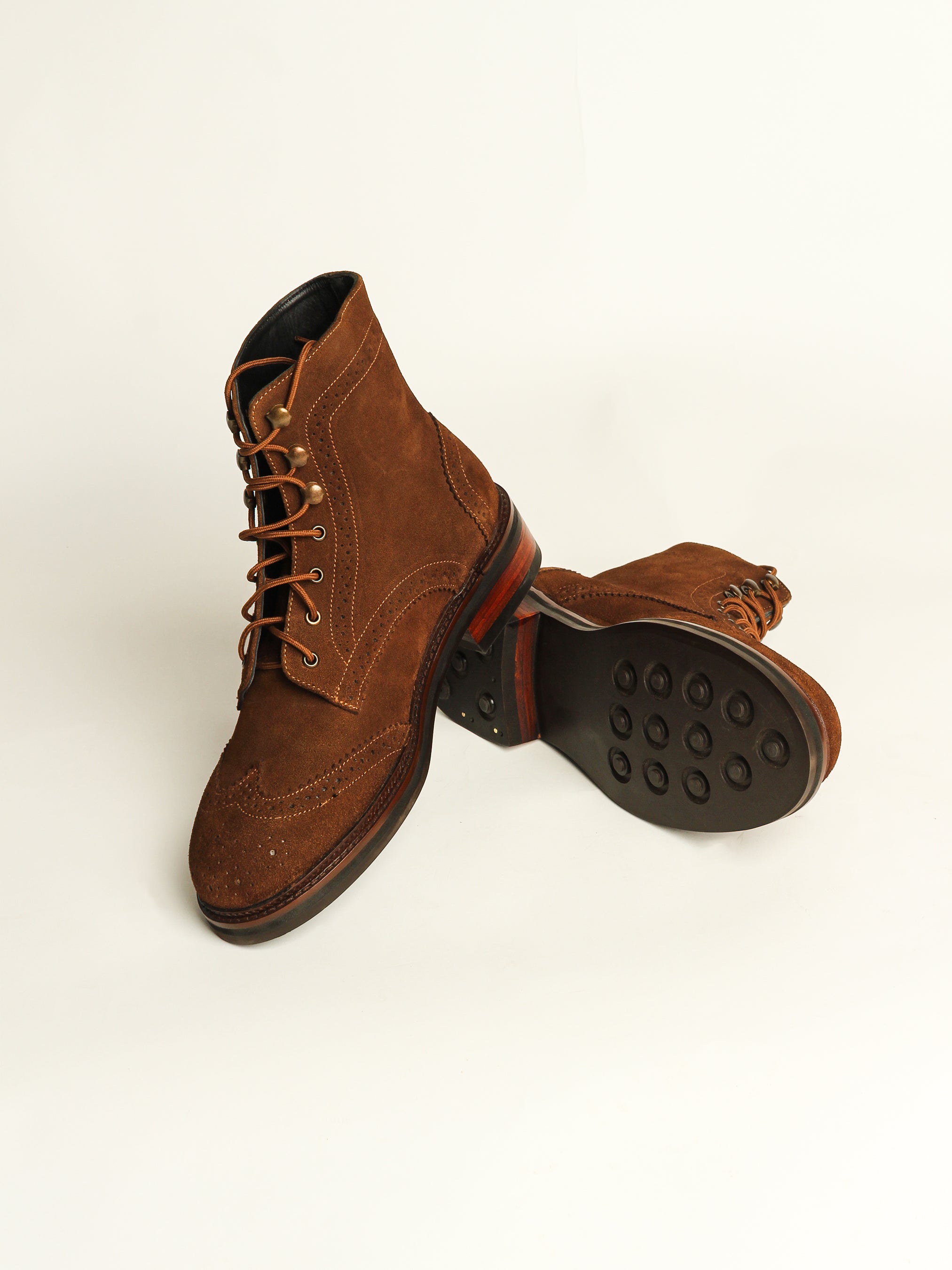 Vintage Suede Leather Brogue Boots Addicted Bespoken