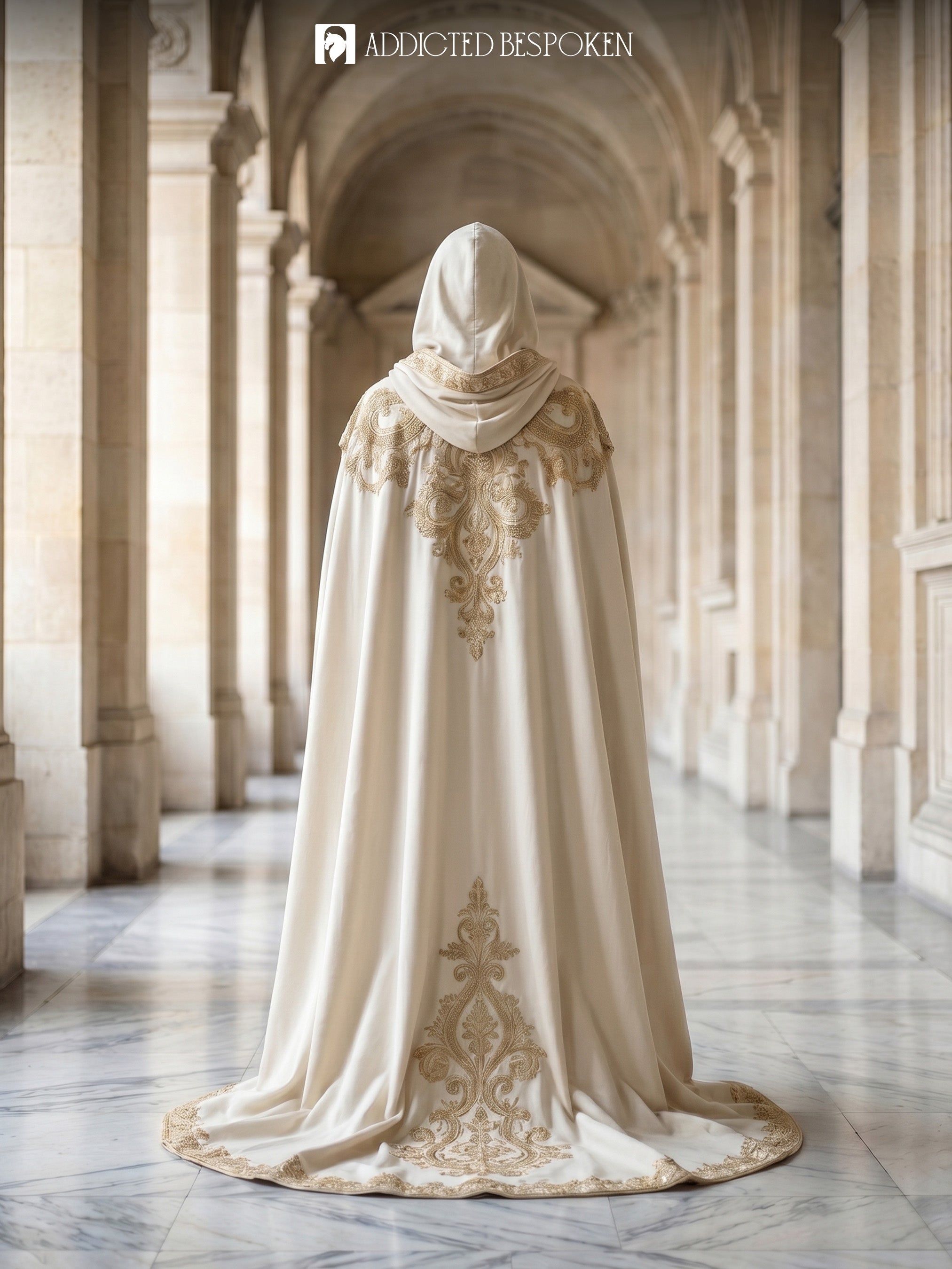 Gothic Royal Embroidered Hooded Cape Addicted Bespoken