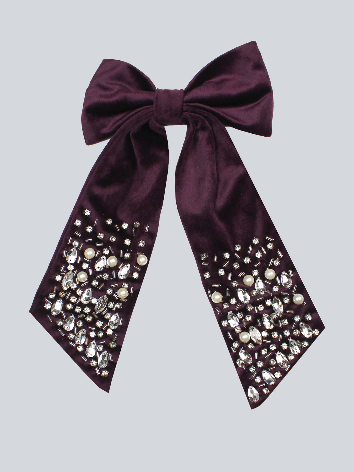Dark Purple Velvet Bow Tie