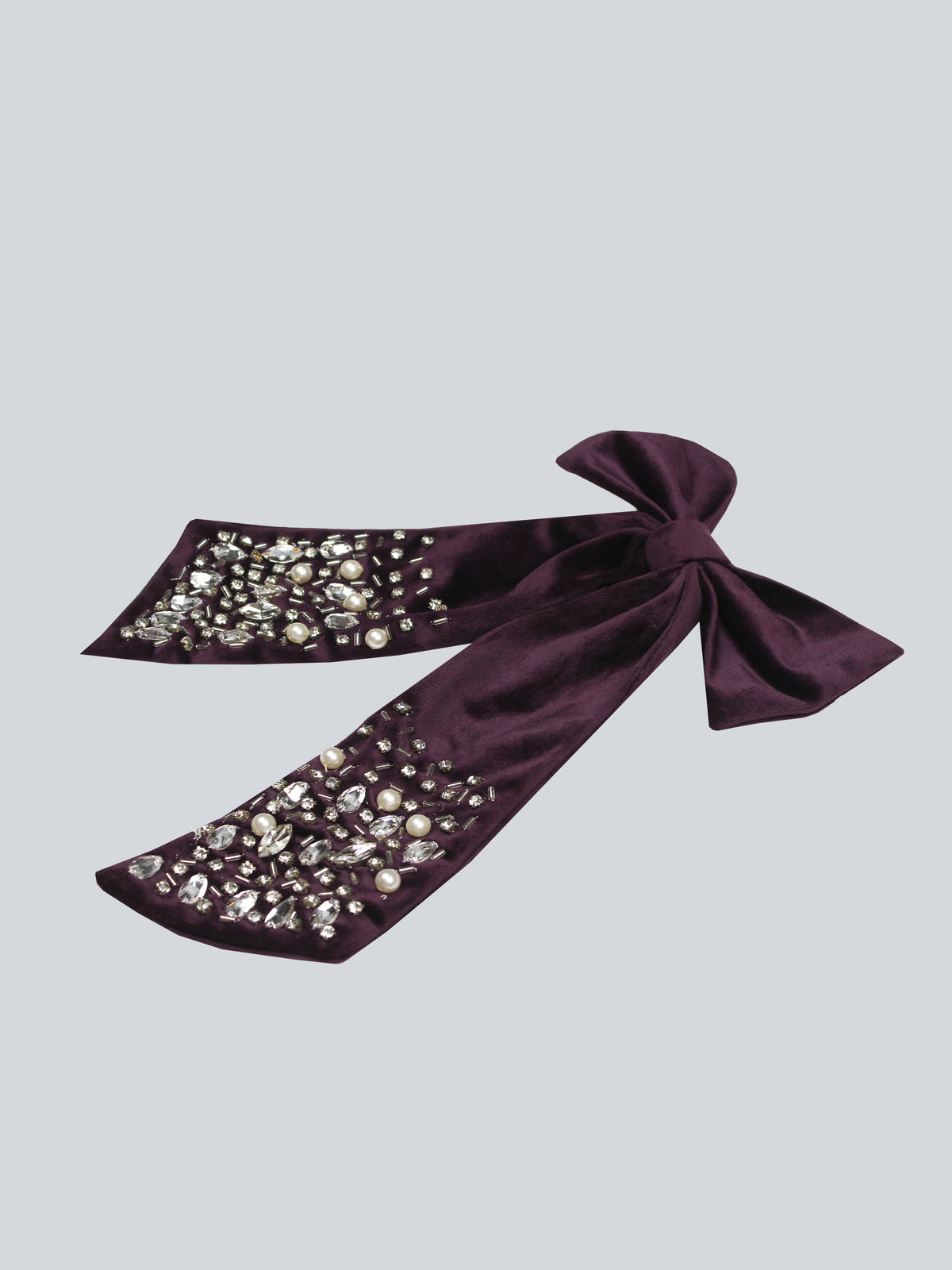 Dark Purple Velvet Bow Tie