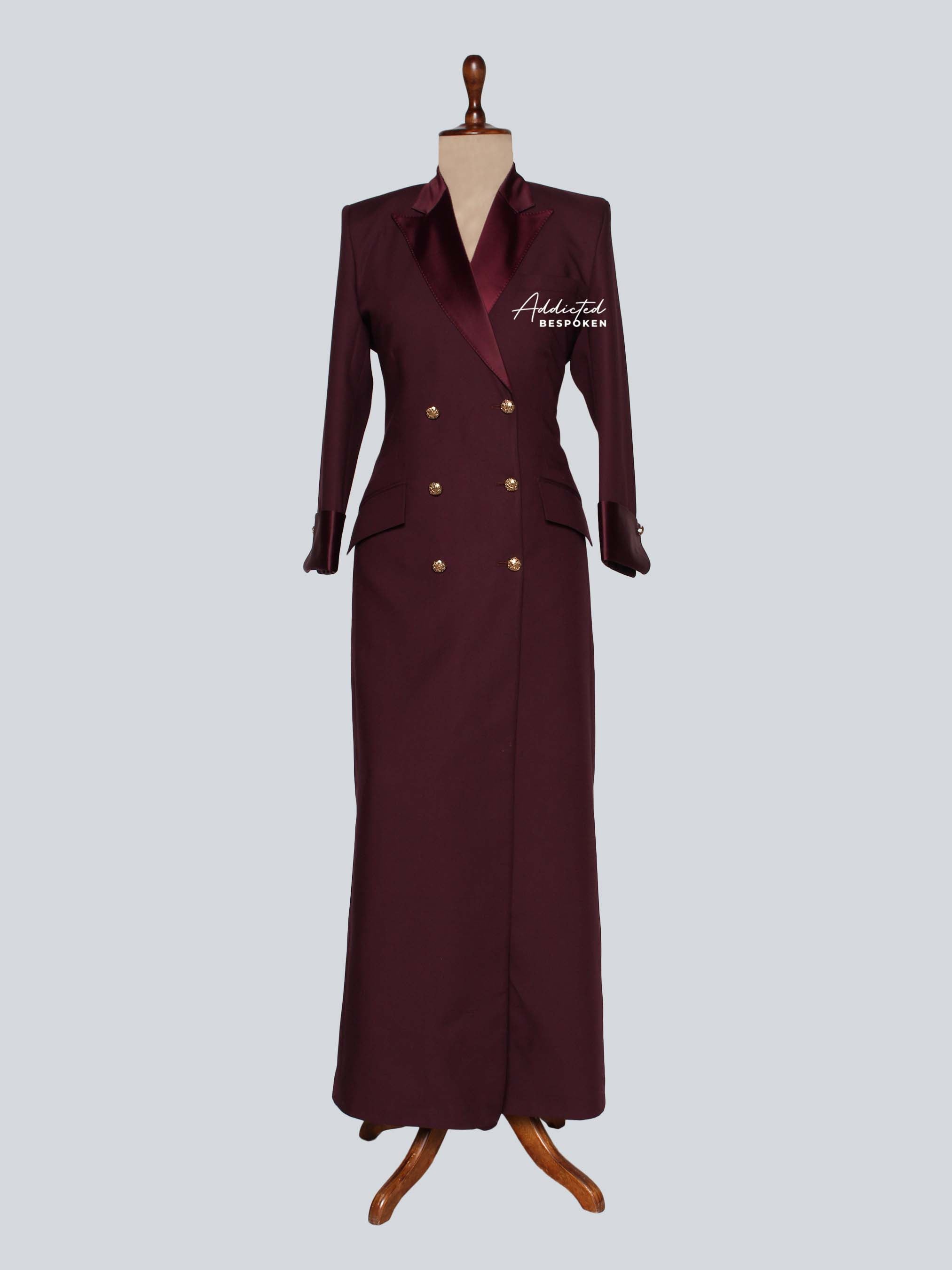 Burgundy Long Coat Women Addicted Bespoken