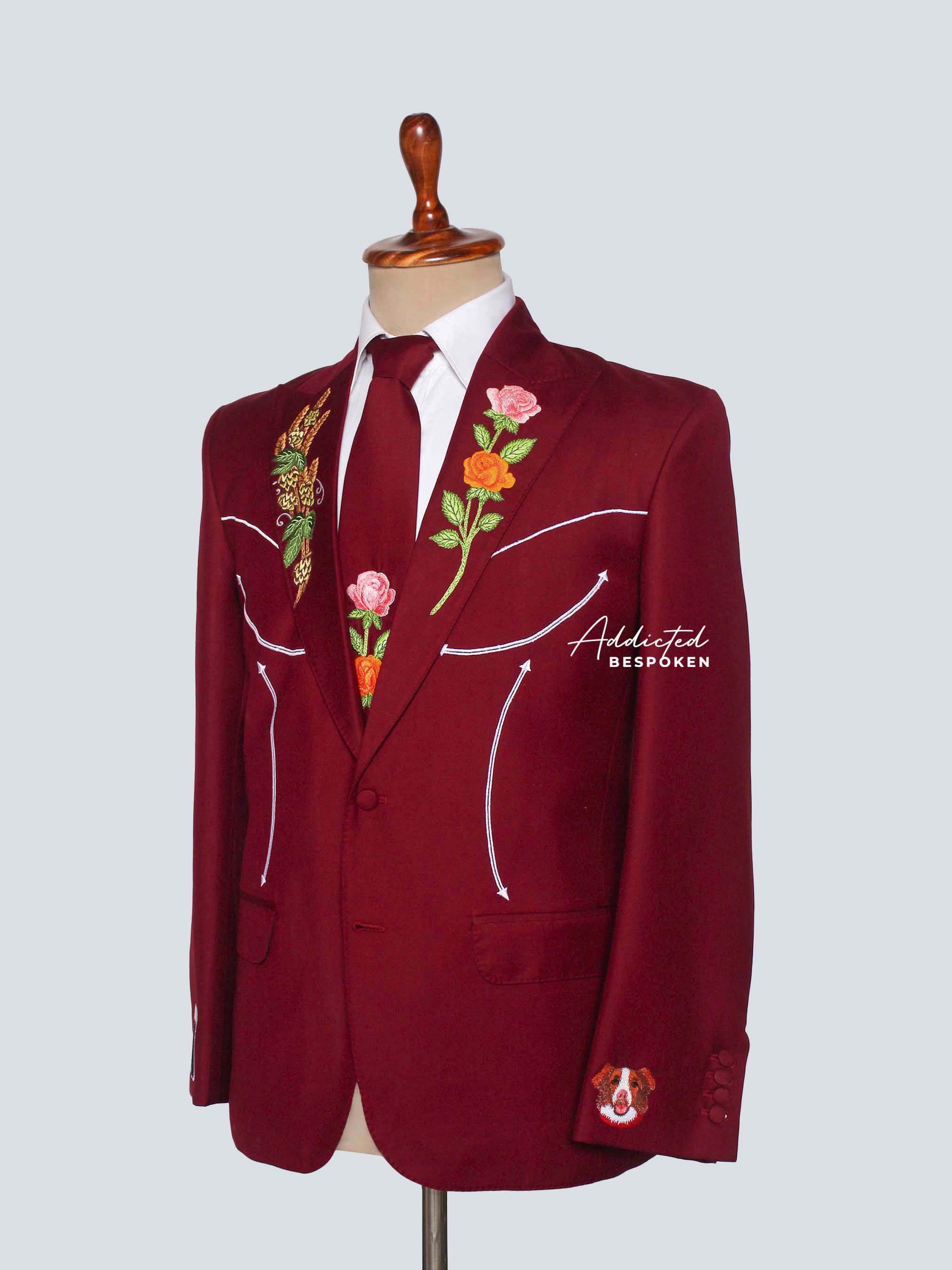 Floral Embroidered Western Suit Addicted Bespoken