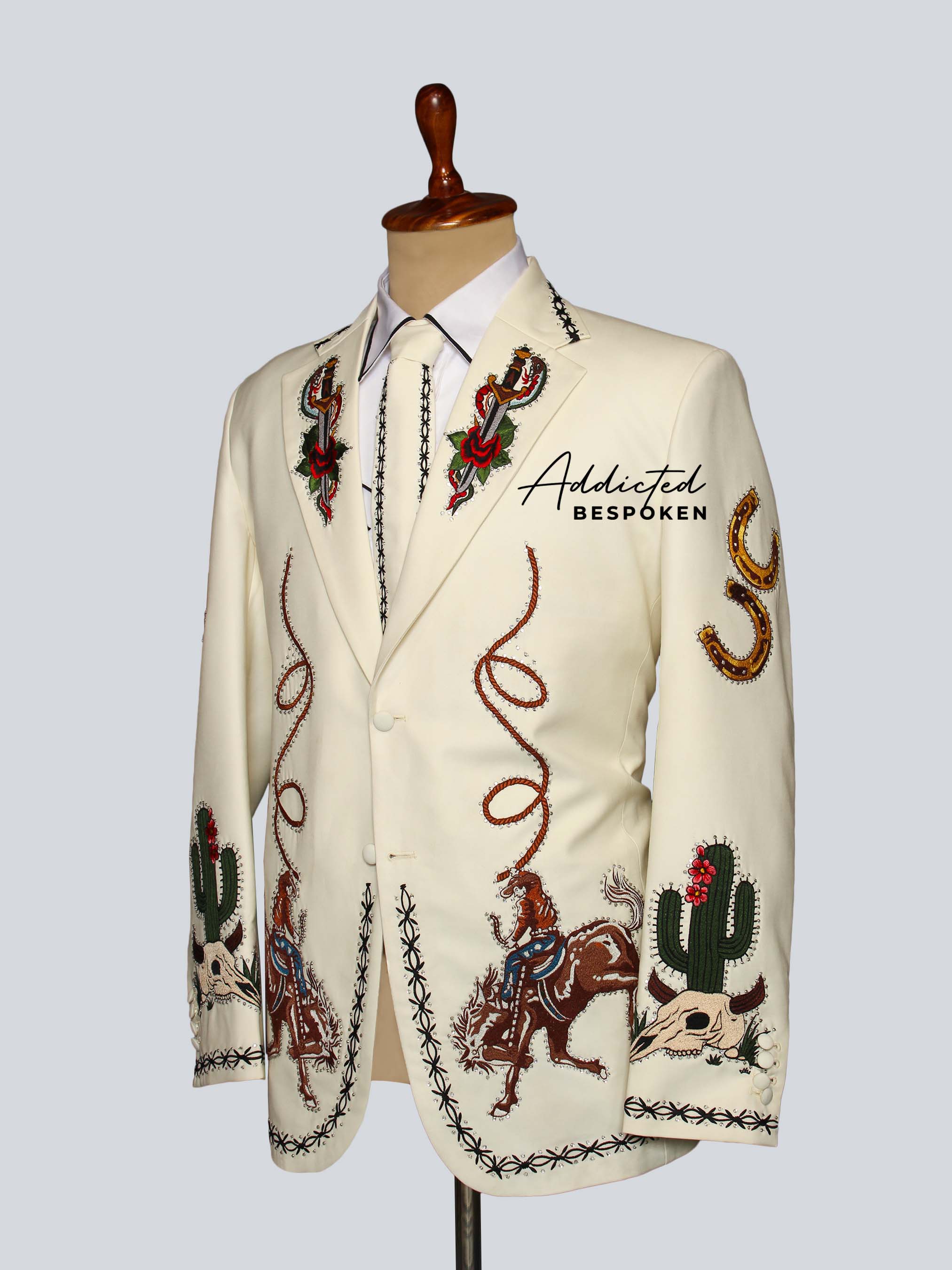 Western Embroidered Cowboy Suit with Boots Addicted Bespoken