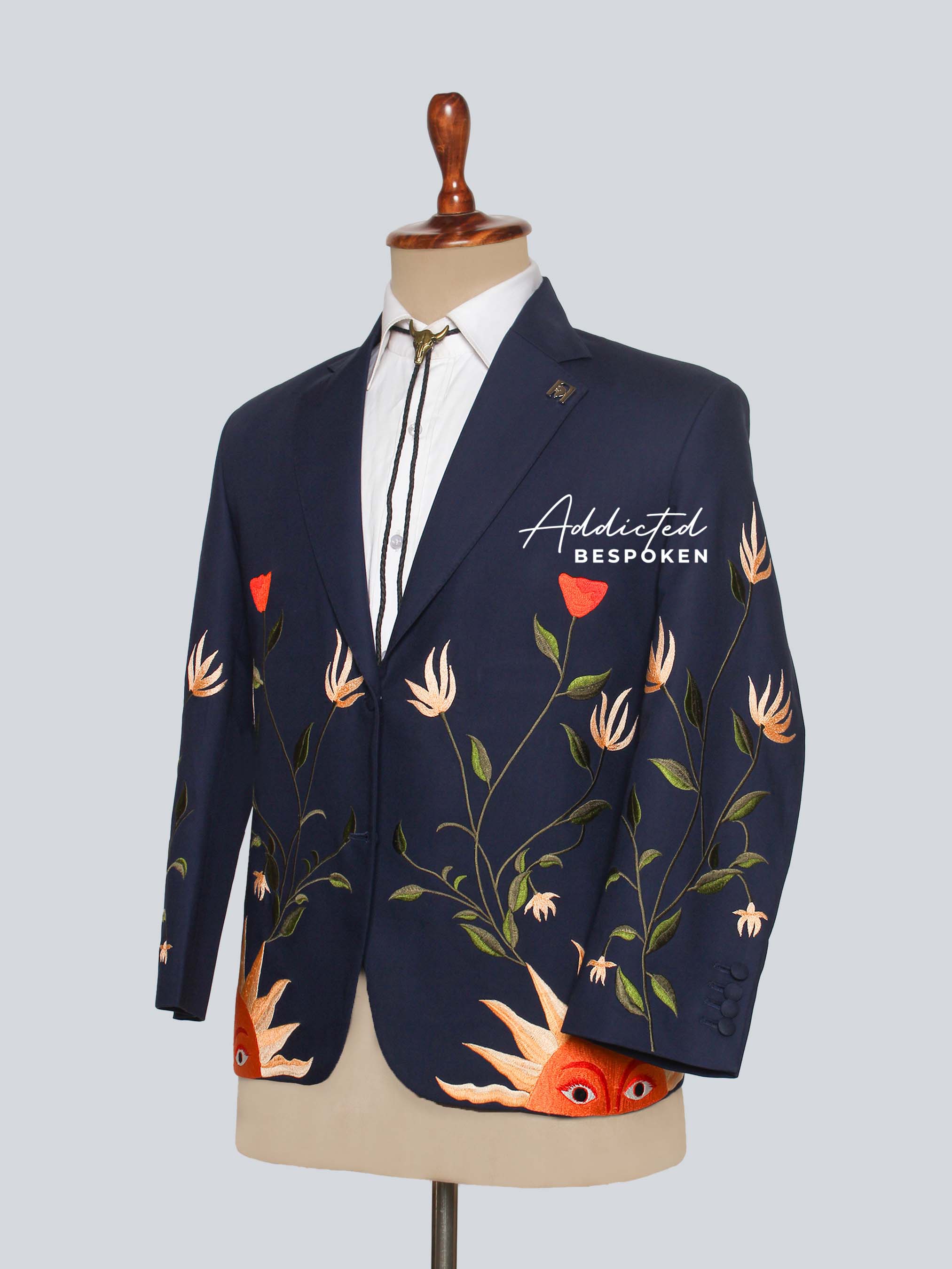 Custom Botanical Art Embroidered Suit Addicted Bespoken