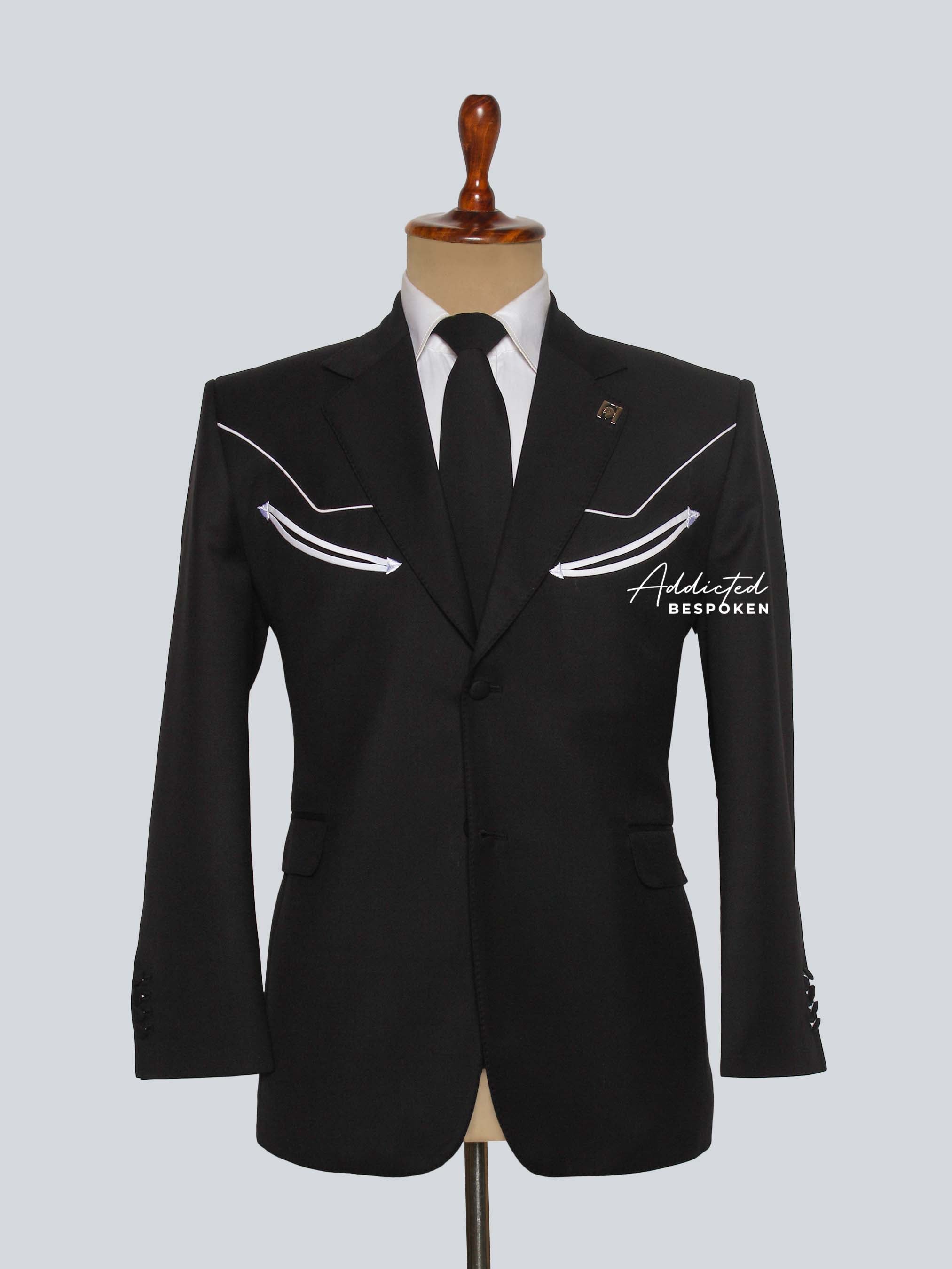Minimal Wing Embroidered Suit Addicted Bespoken