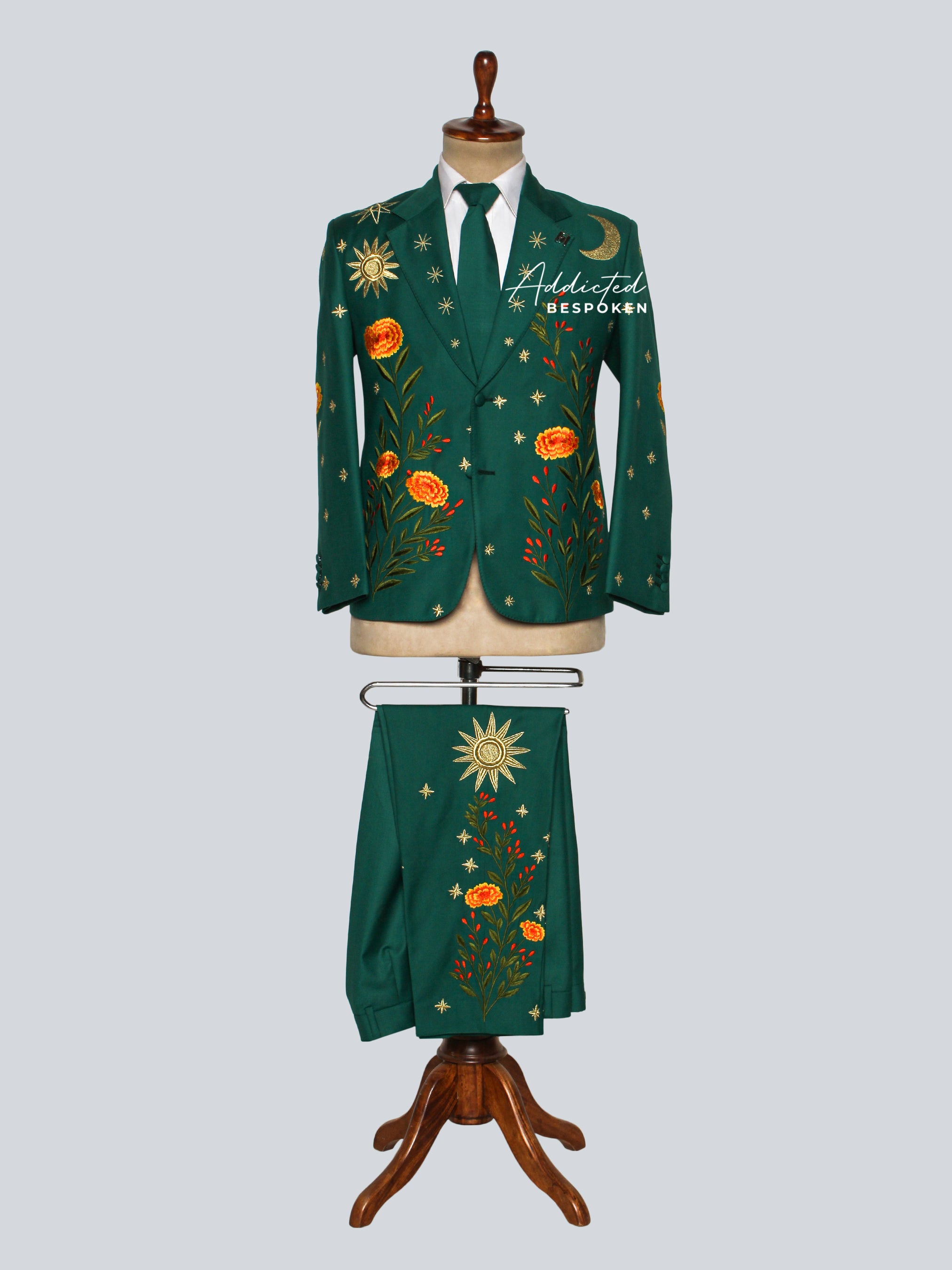 Marigold Celestial Embroidered Suit