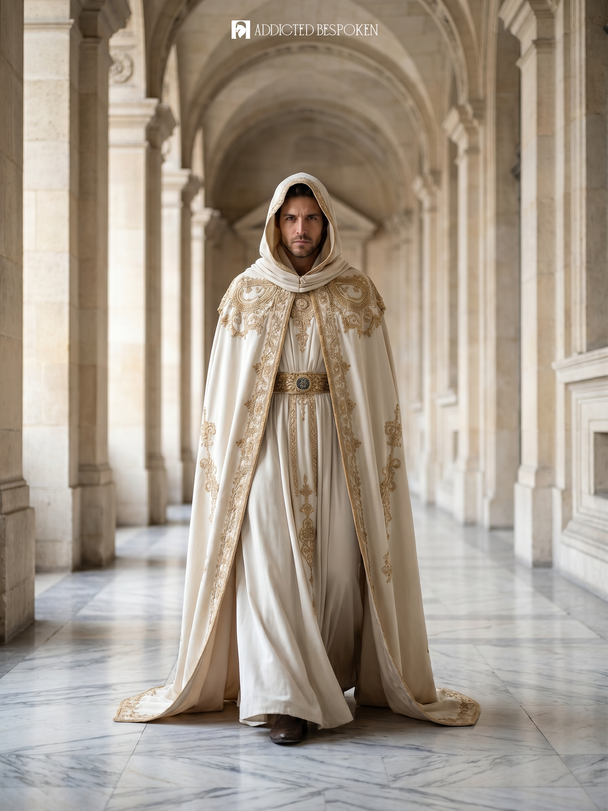 Gothic Royal Embroidered Hooded Cape Addicted Bespoken