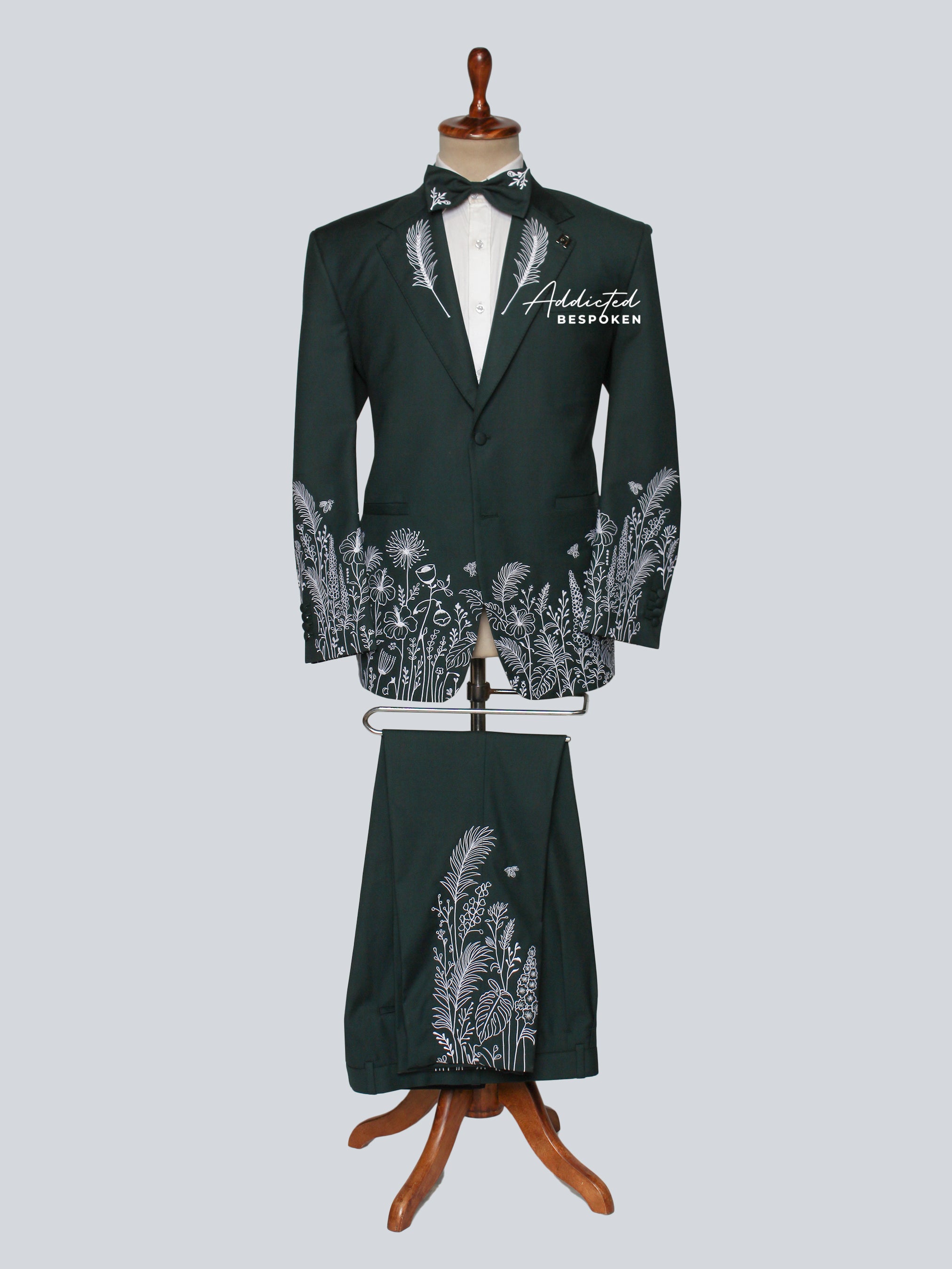 Botanical Embroidered Tuxedo Suit Addicted Bespoken