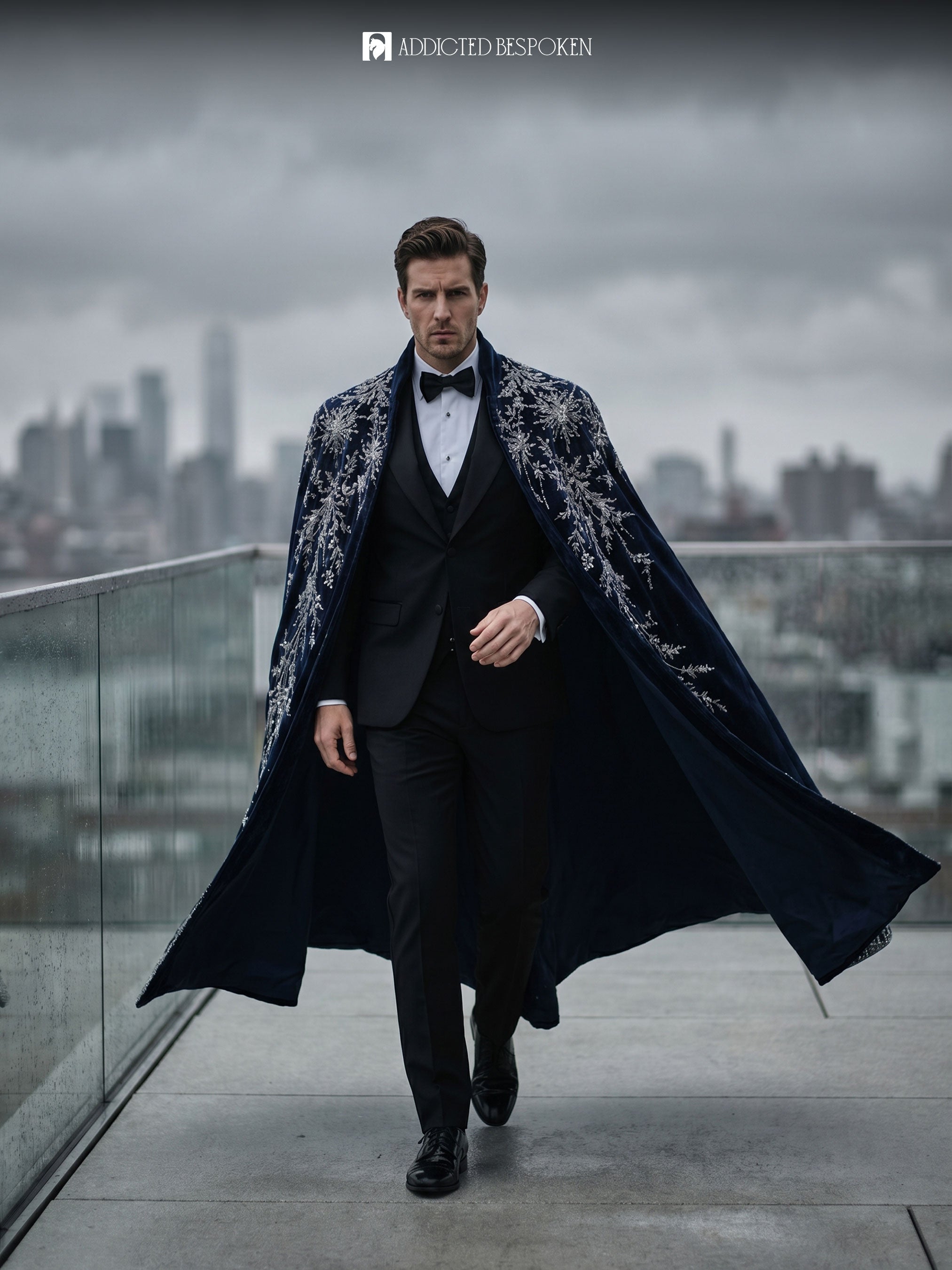Gothic Suit with Embroidered Cape Addicted Bespoken