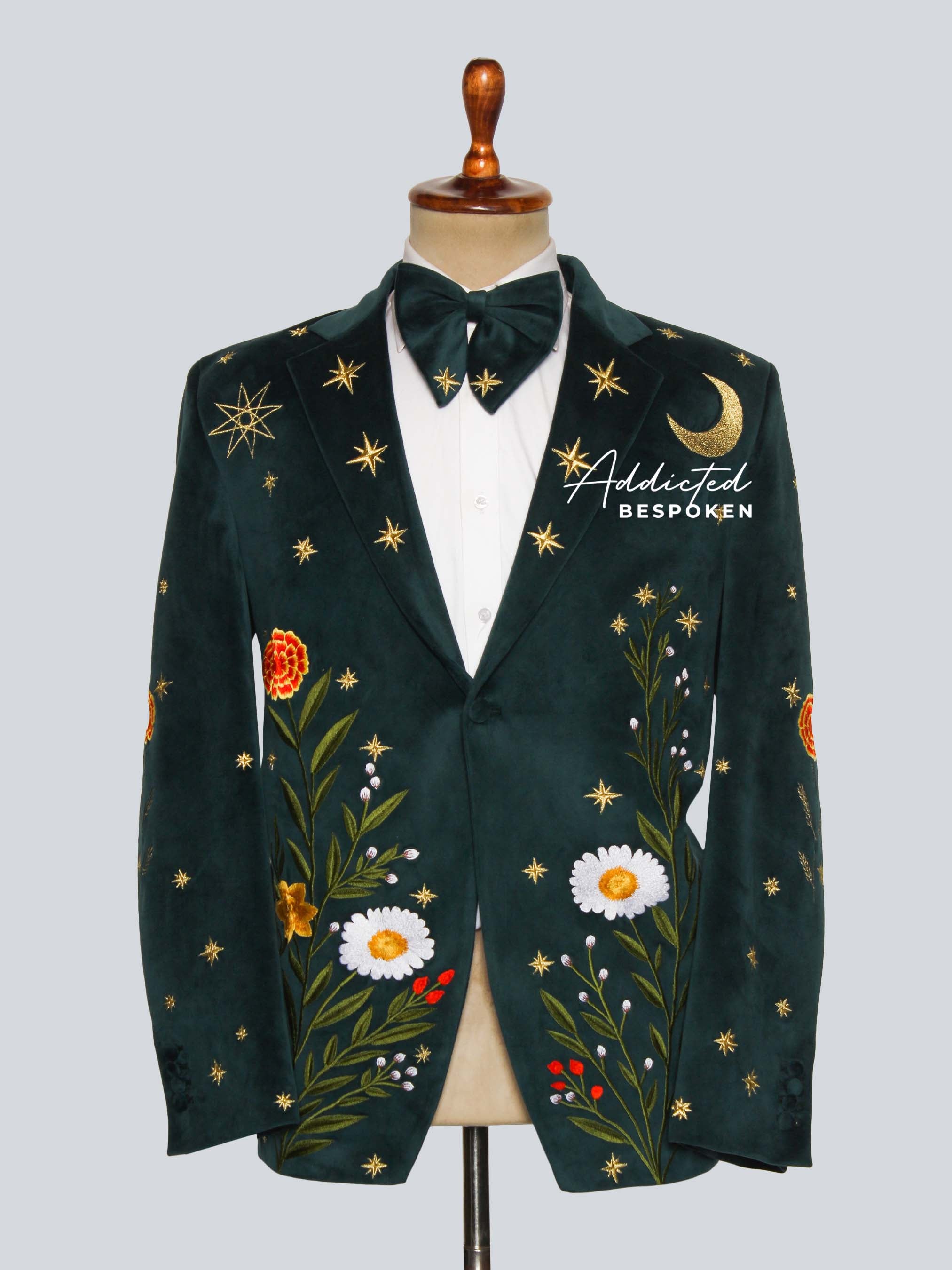 Celestial Floral Embroidered Suit Addicted Bespoken
