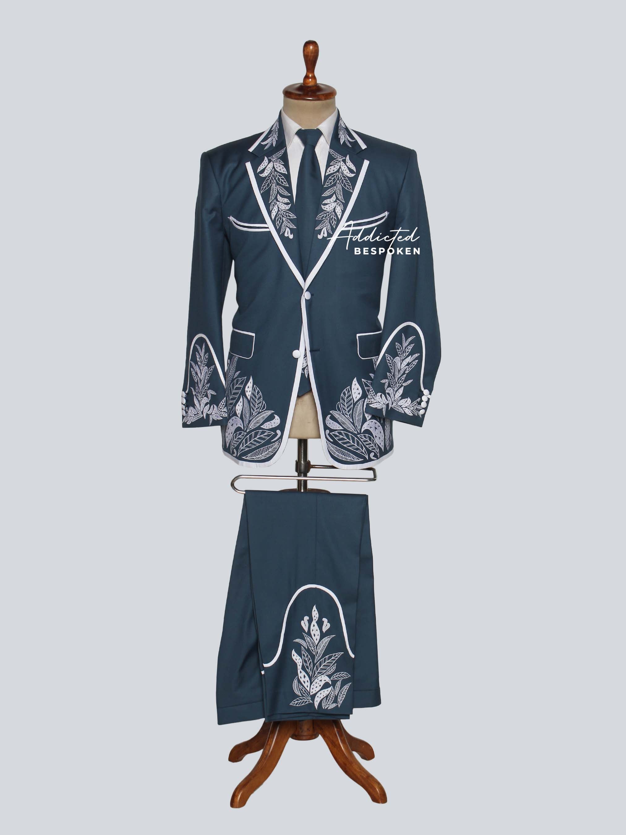 Leaf Embroidered Western Suit Addicted Bespoken