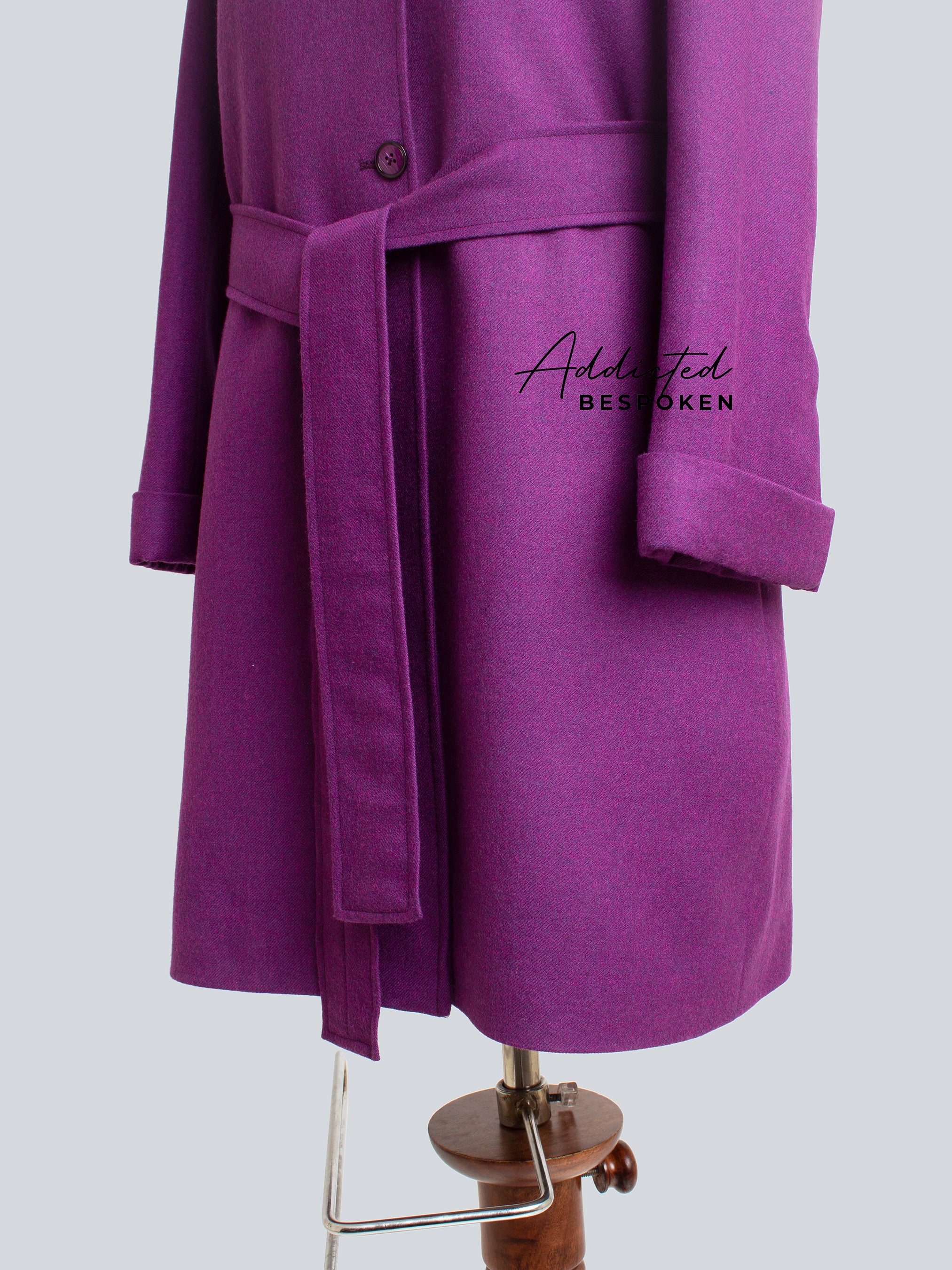 Elegant Belted Wool Overcoat