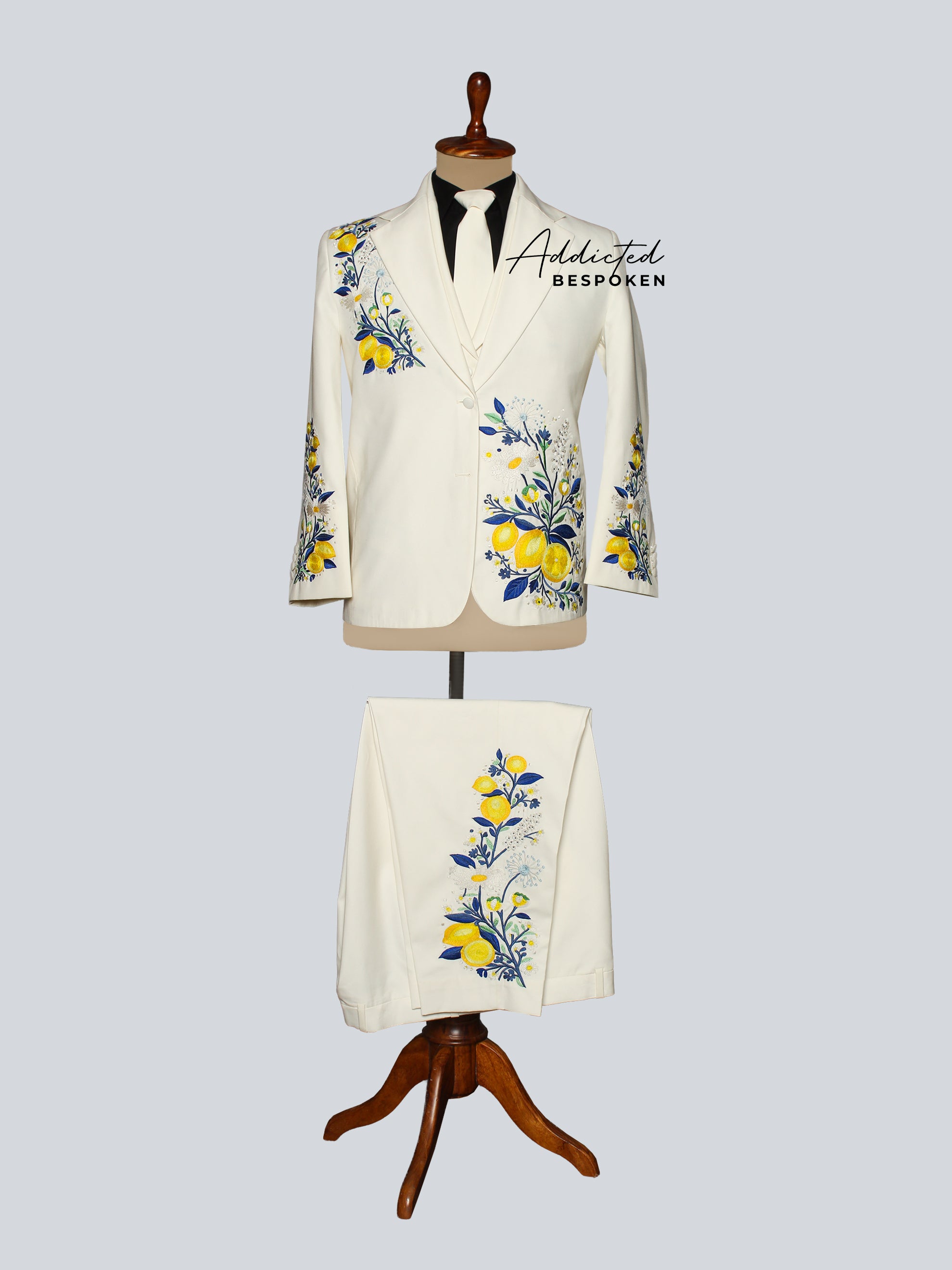 Floral Embroidered Wedding Suit