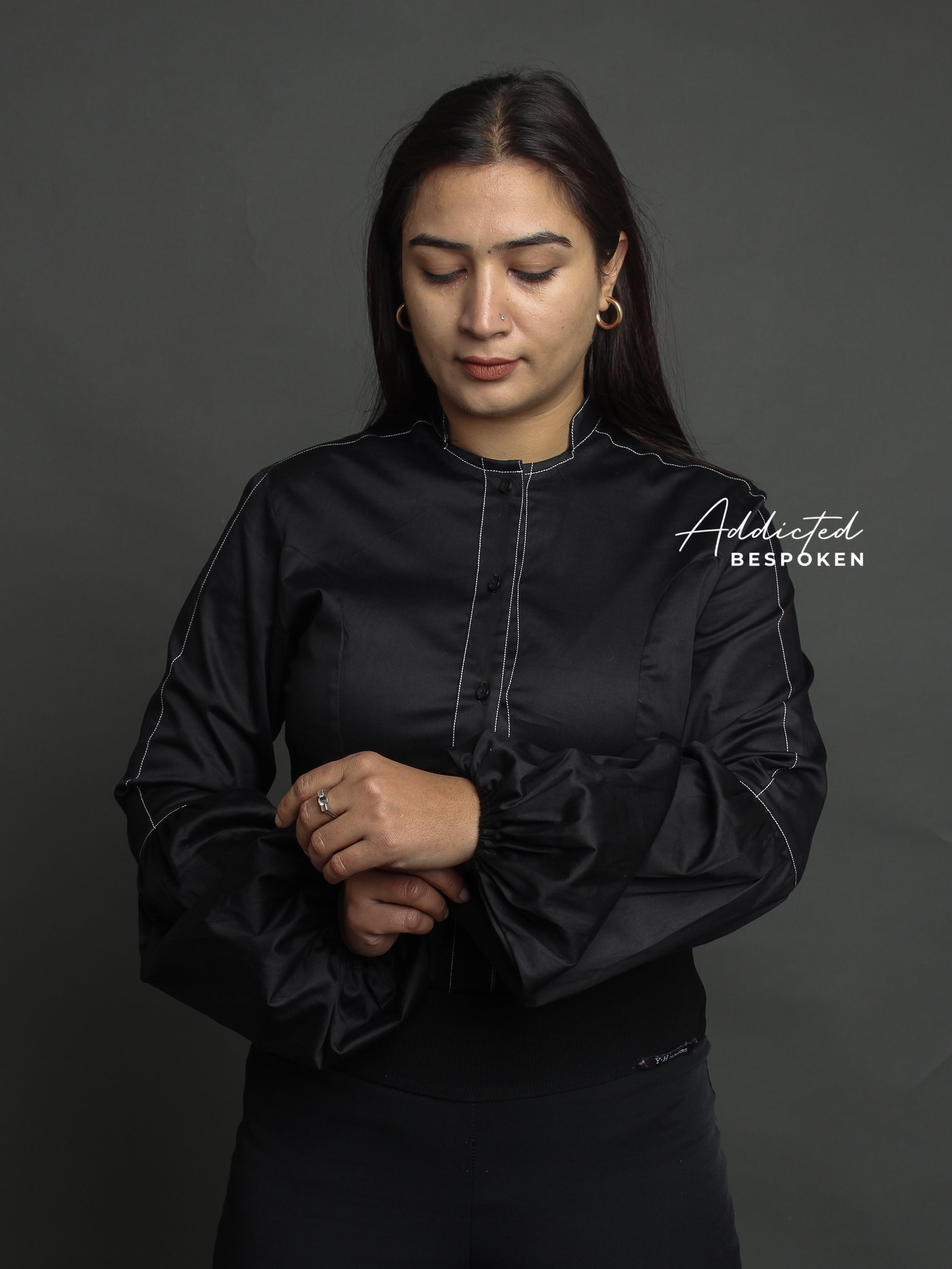 Black Satin Western Shirt