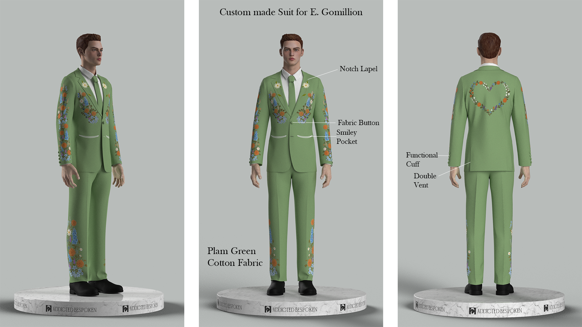 Custom Made 2 Piece Embroidered Suit for E-gomillion(Free Goodies) Addicted Bespoken