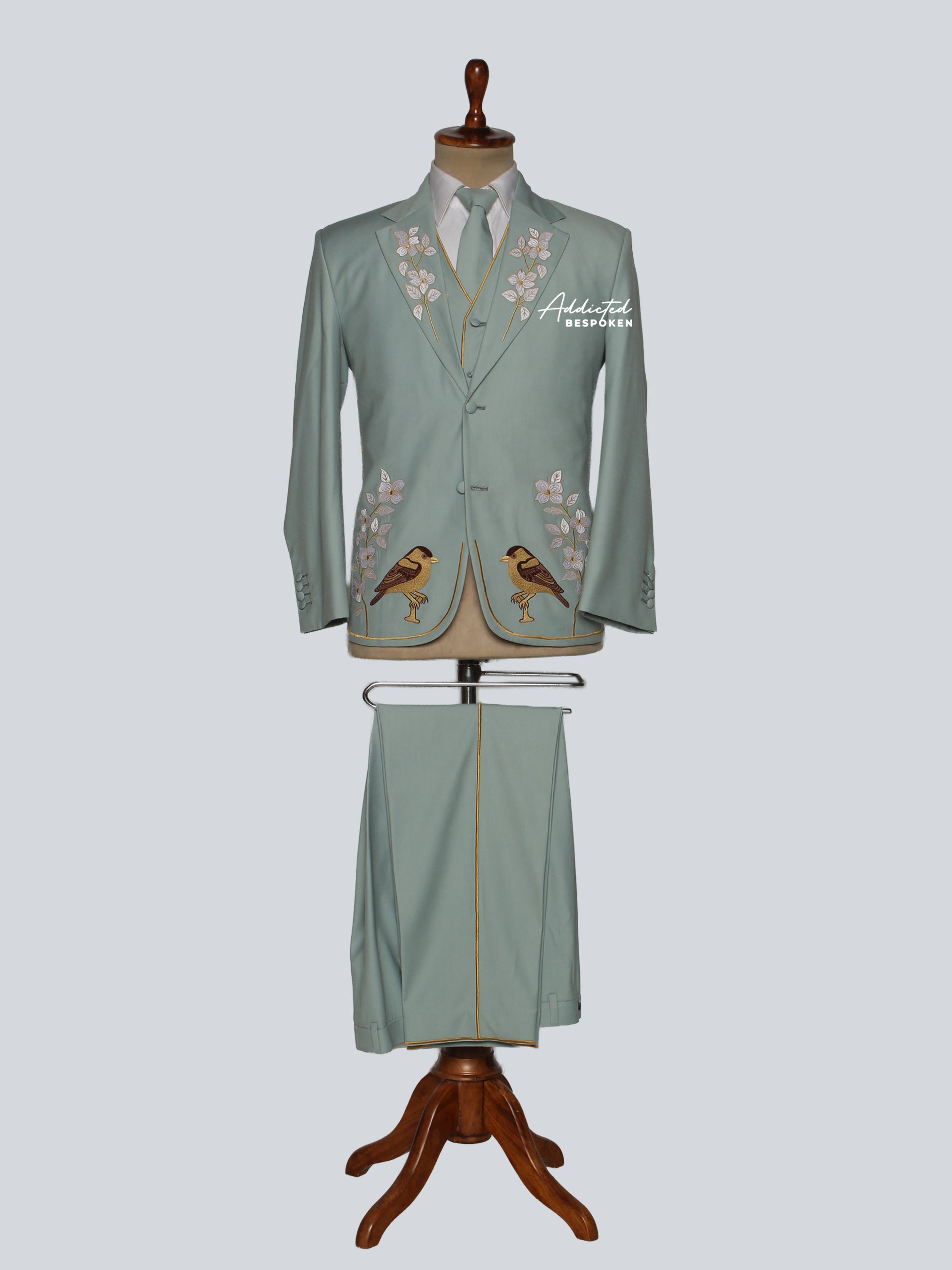Floral Bird Motif Suit