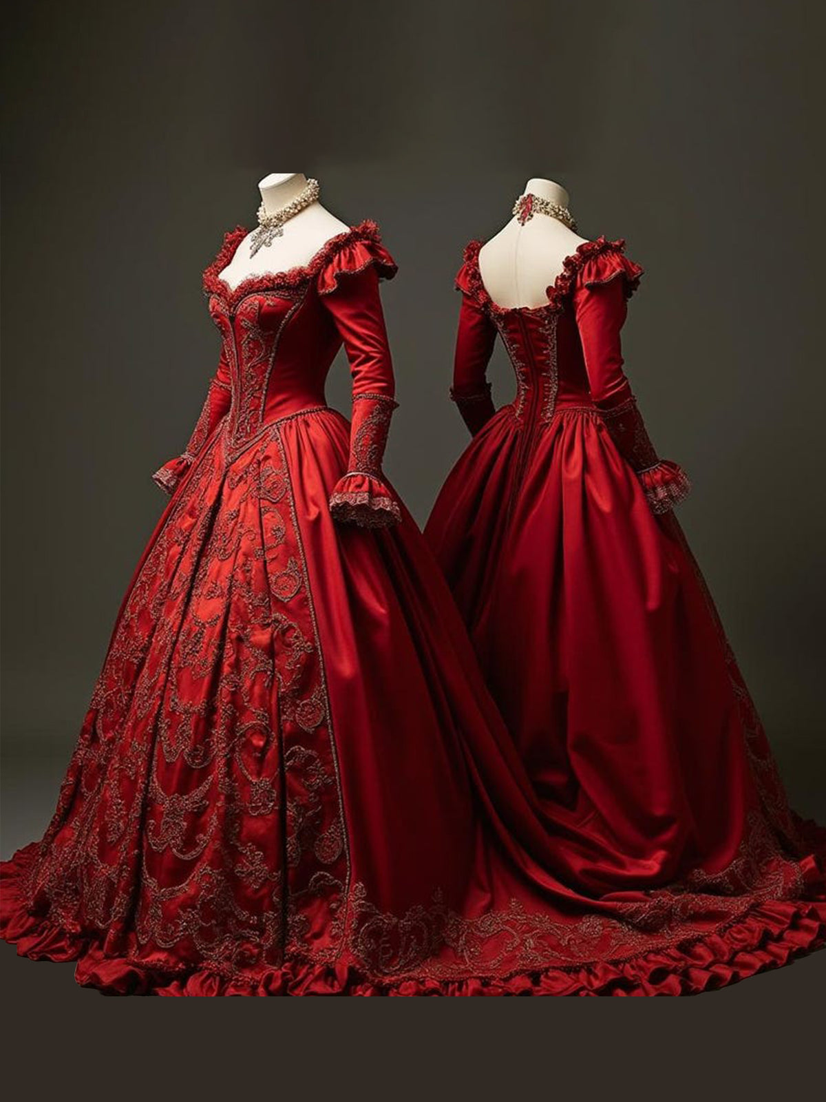 Romantic Victorian Rococo Gown–Enchanted Fairytale Elegance for Grand