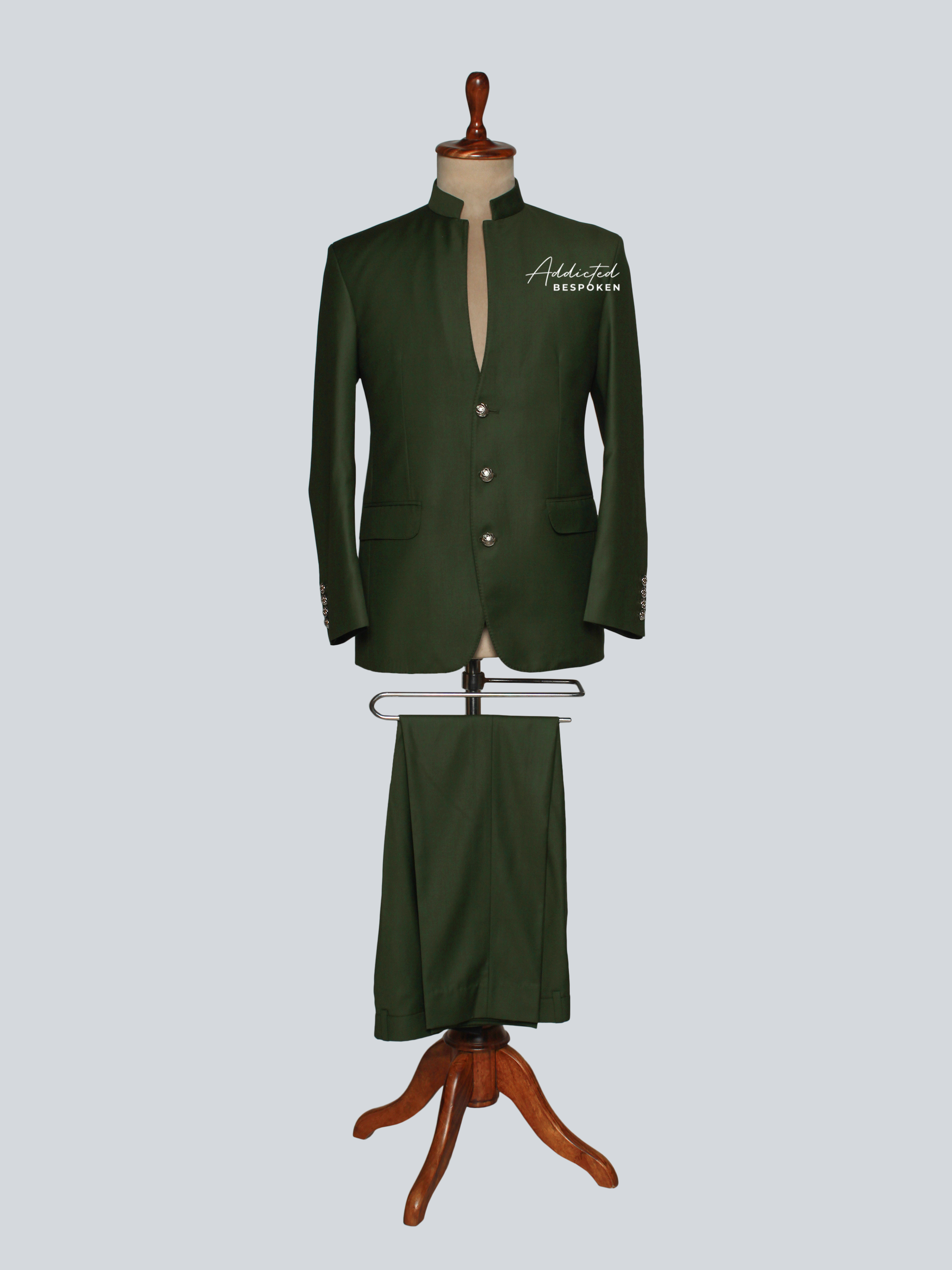 Mandarin Collar Suit Set