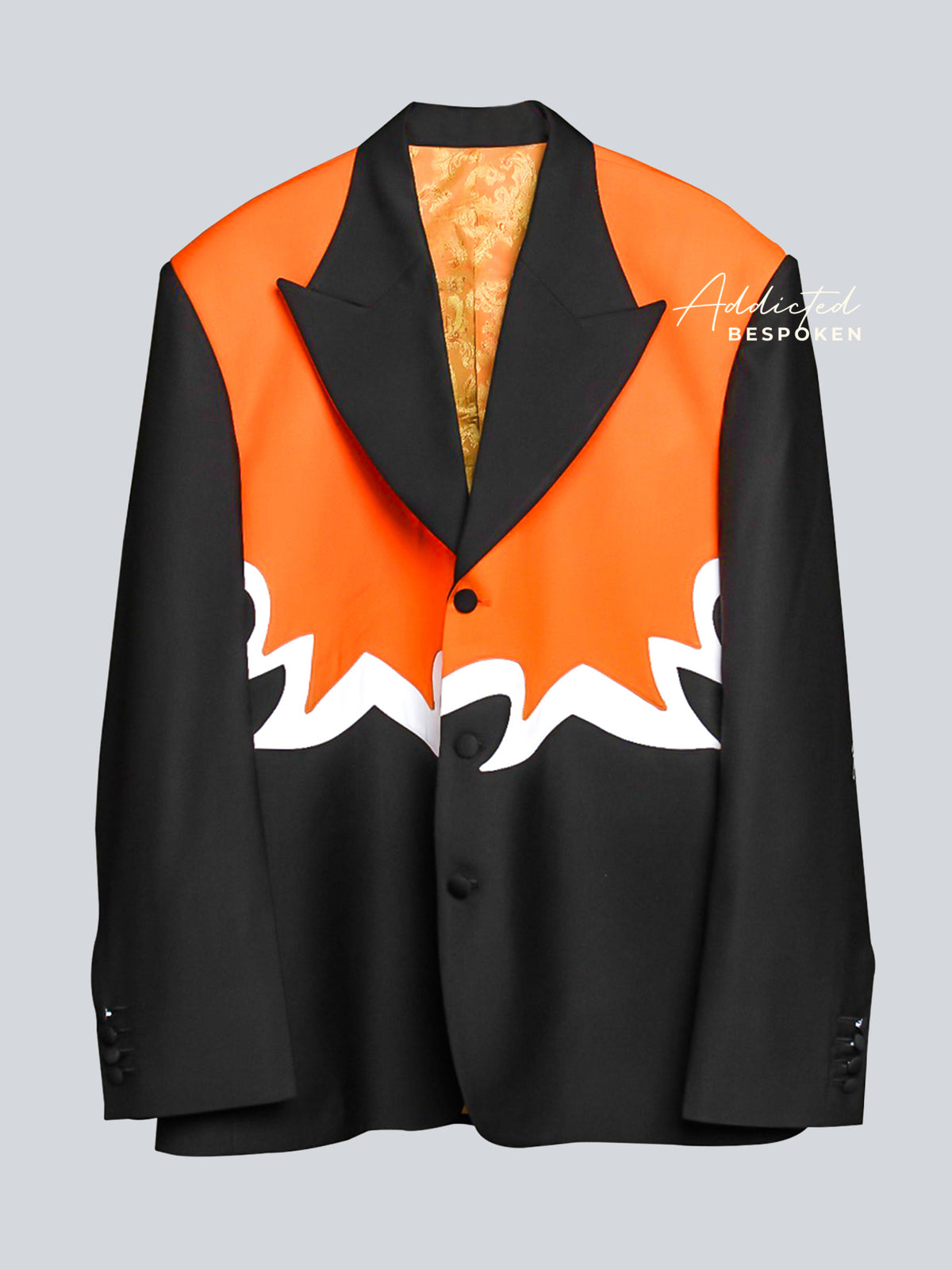 Bold Wave Design Embroidered Suit | Addicted Bespoken