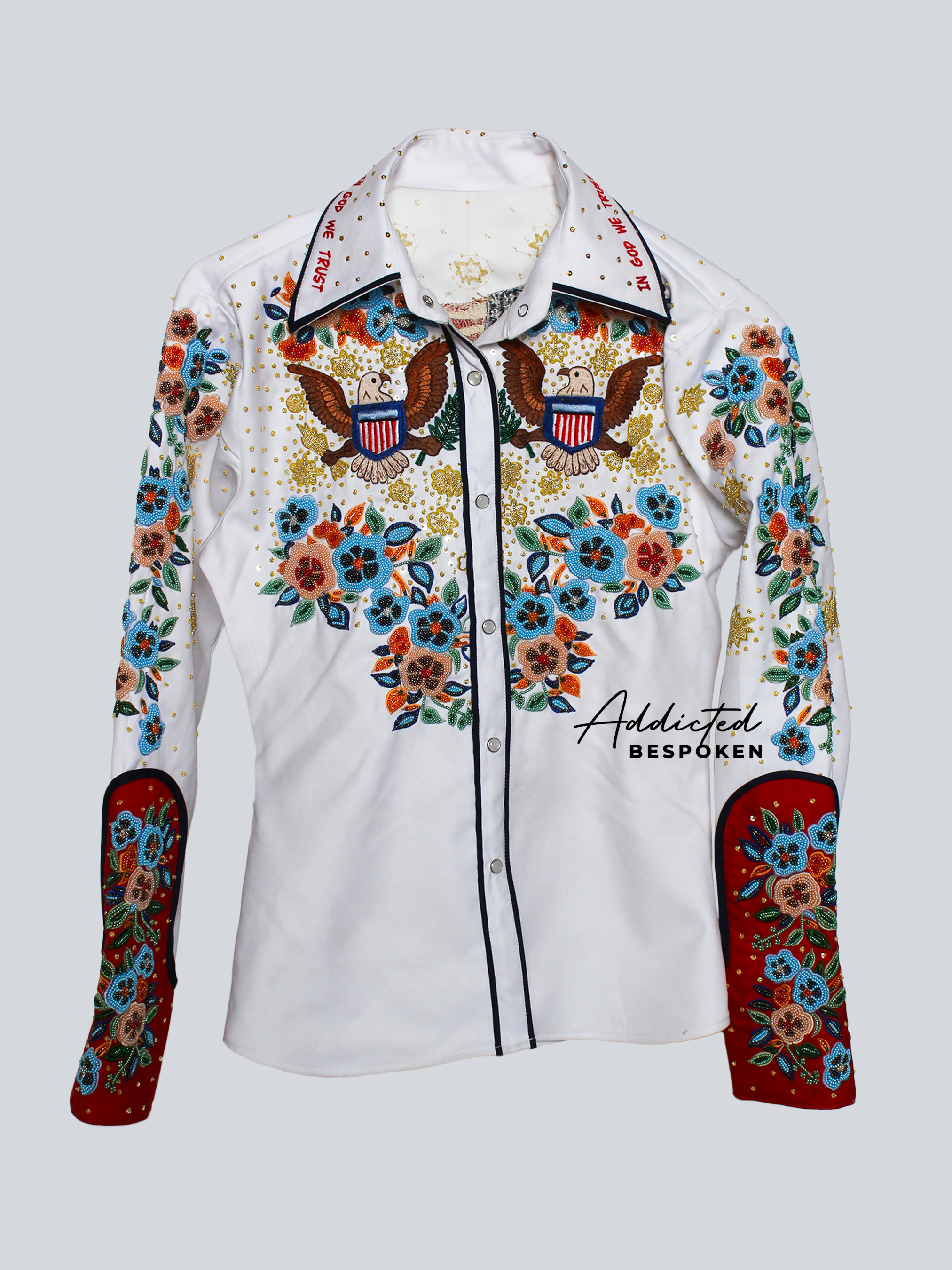 Western Eagle Floral Embroidered Shirt