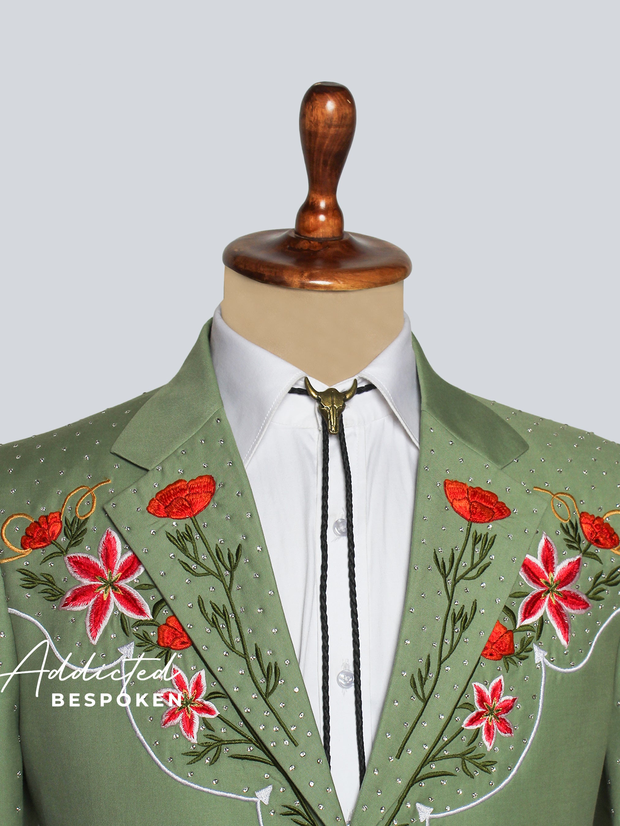 Sage Bloom Embroidered Suit Addicted Bespoken