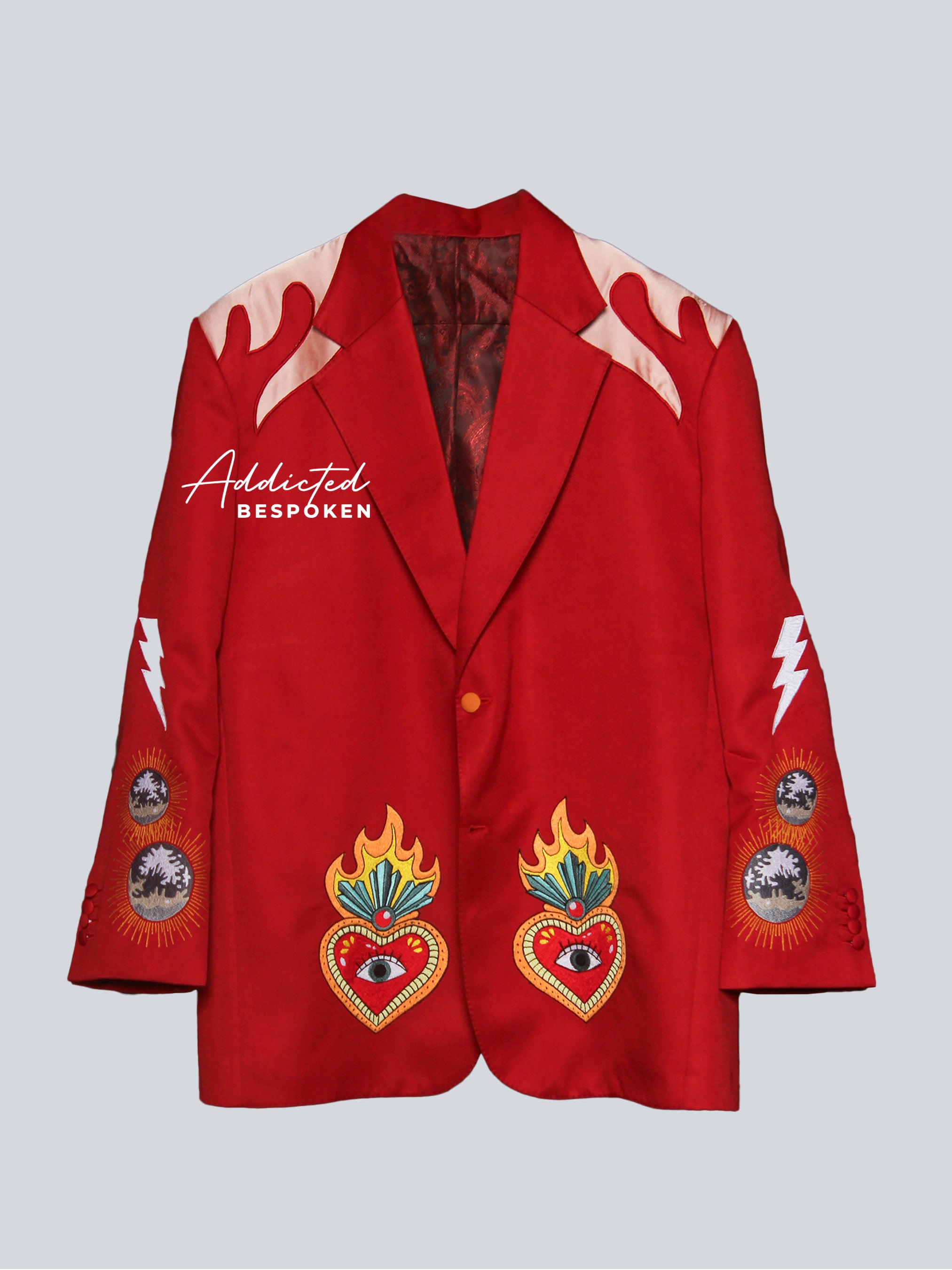 Sacred Flame Embroidered Blazer Addicted Bespoken