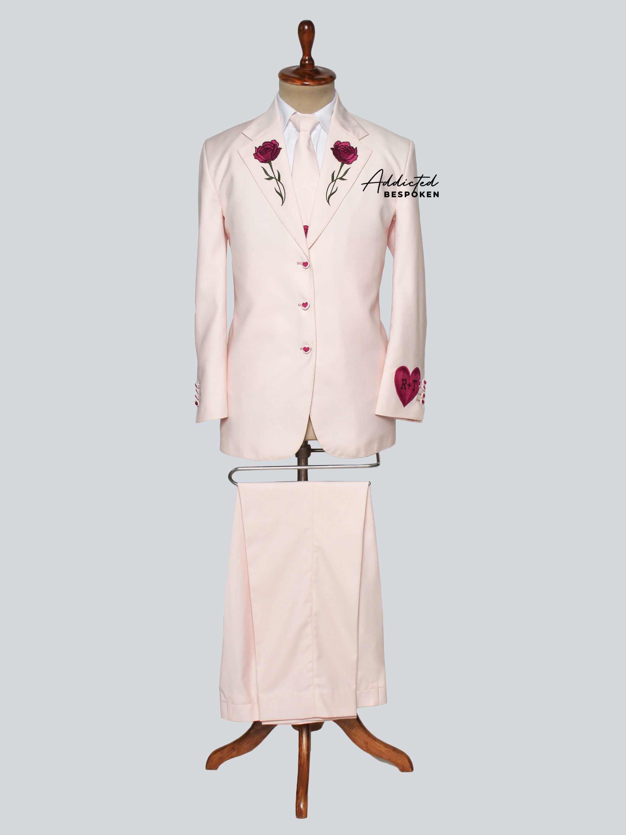 Rose Embroidery Tailored Suit Addicted Bespoken