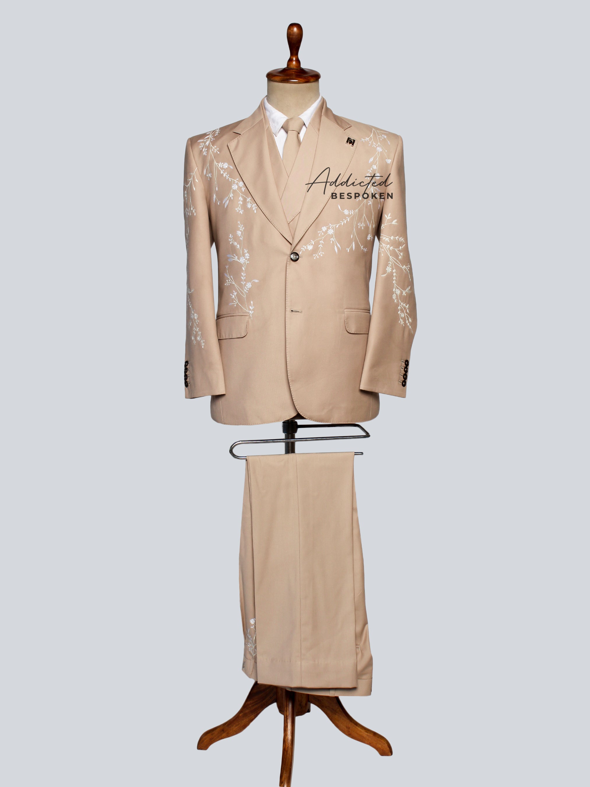 Ethereal Sophistication Handcrafted Embroidered Suit