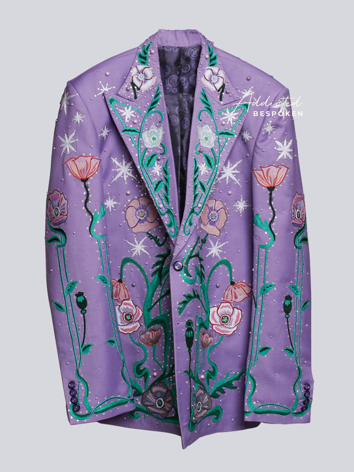 Floral and Star Detailing Embroidered Suit | Addicted Bespoken