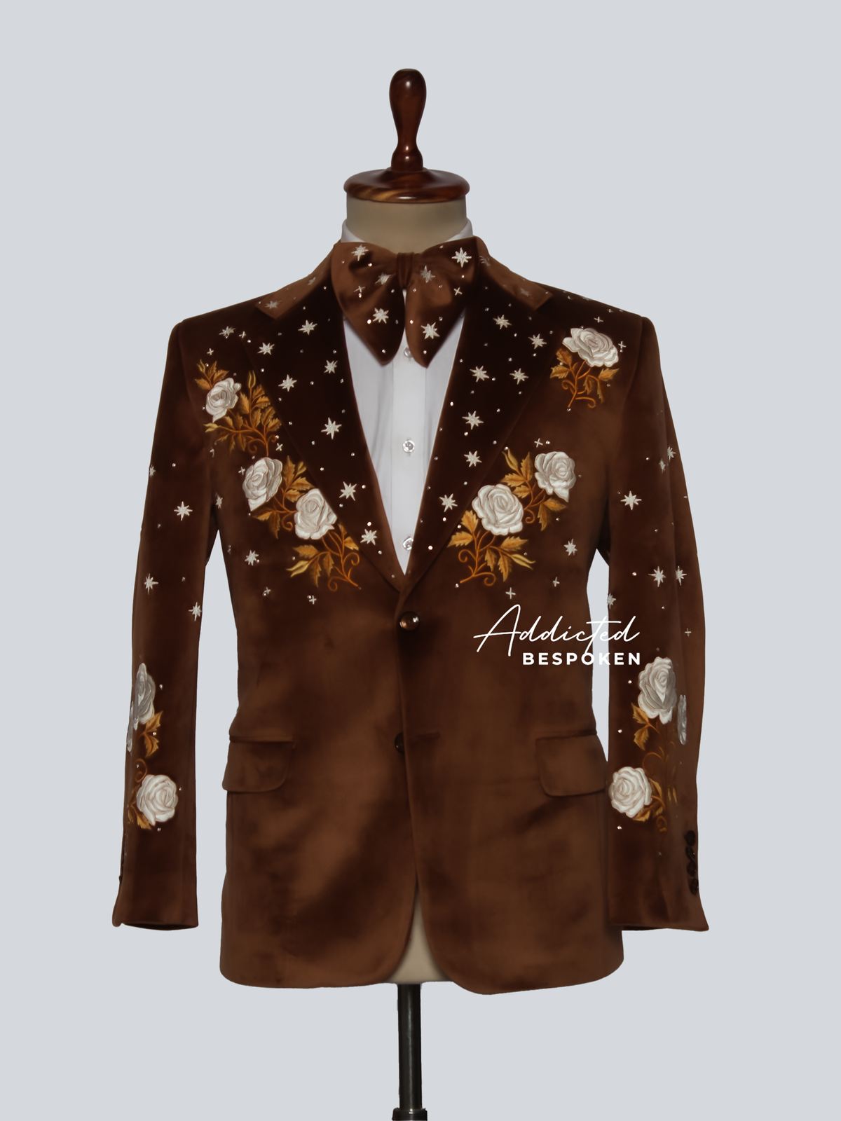 Embroidered Brown Blazer 