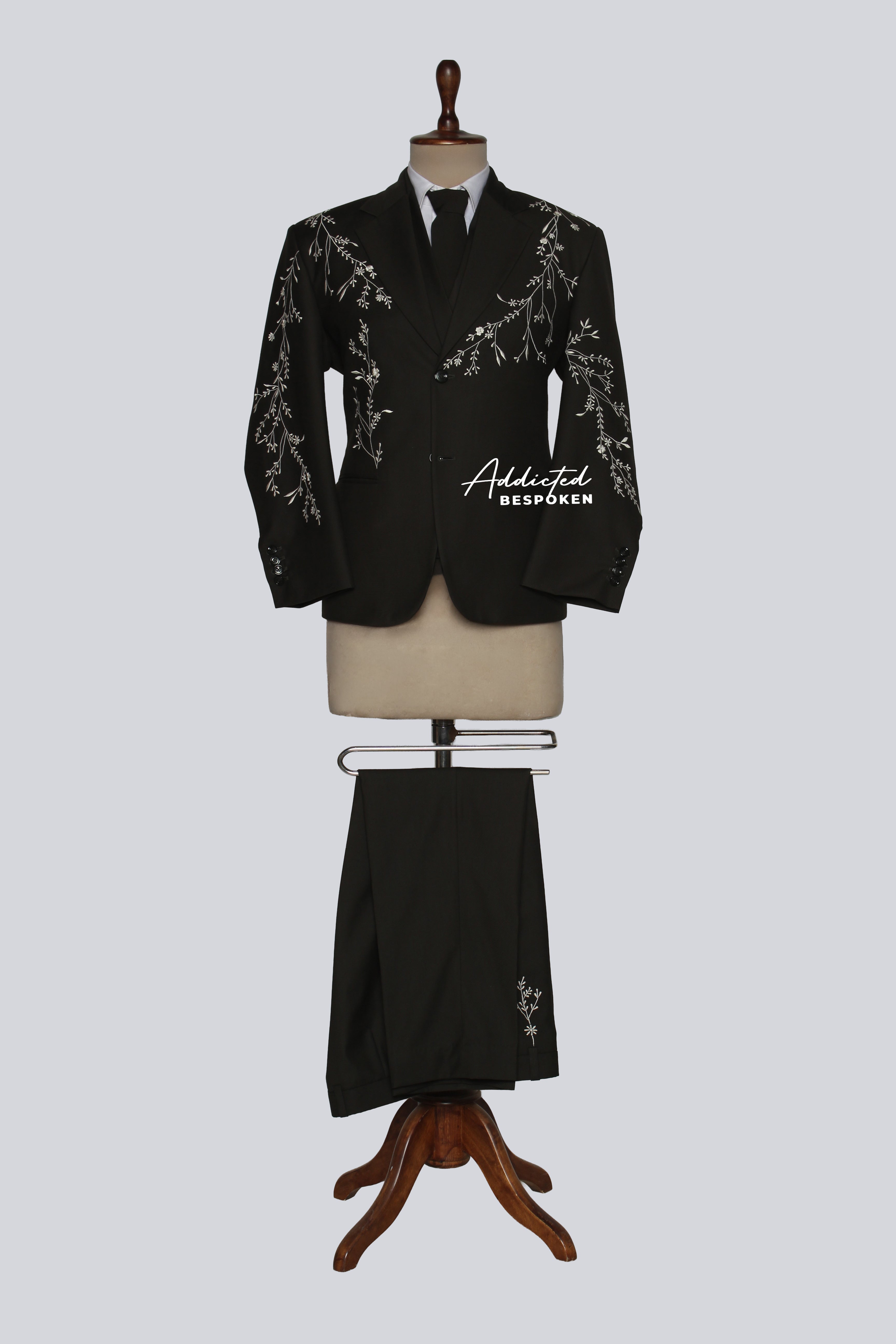 Black Embroidered Suit