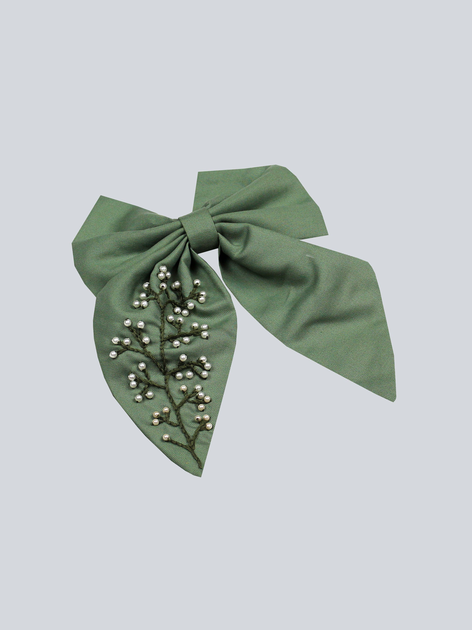 Sage Green Pearl Bow Addicted Bespoken