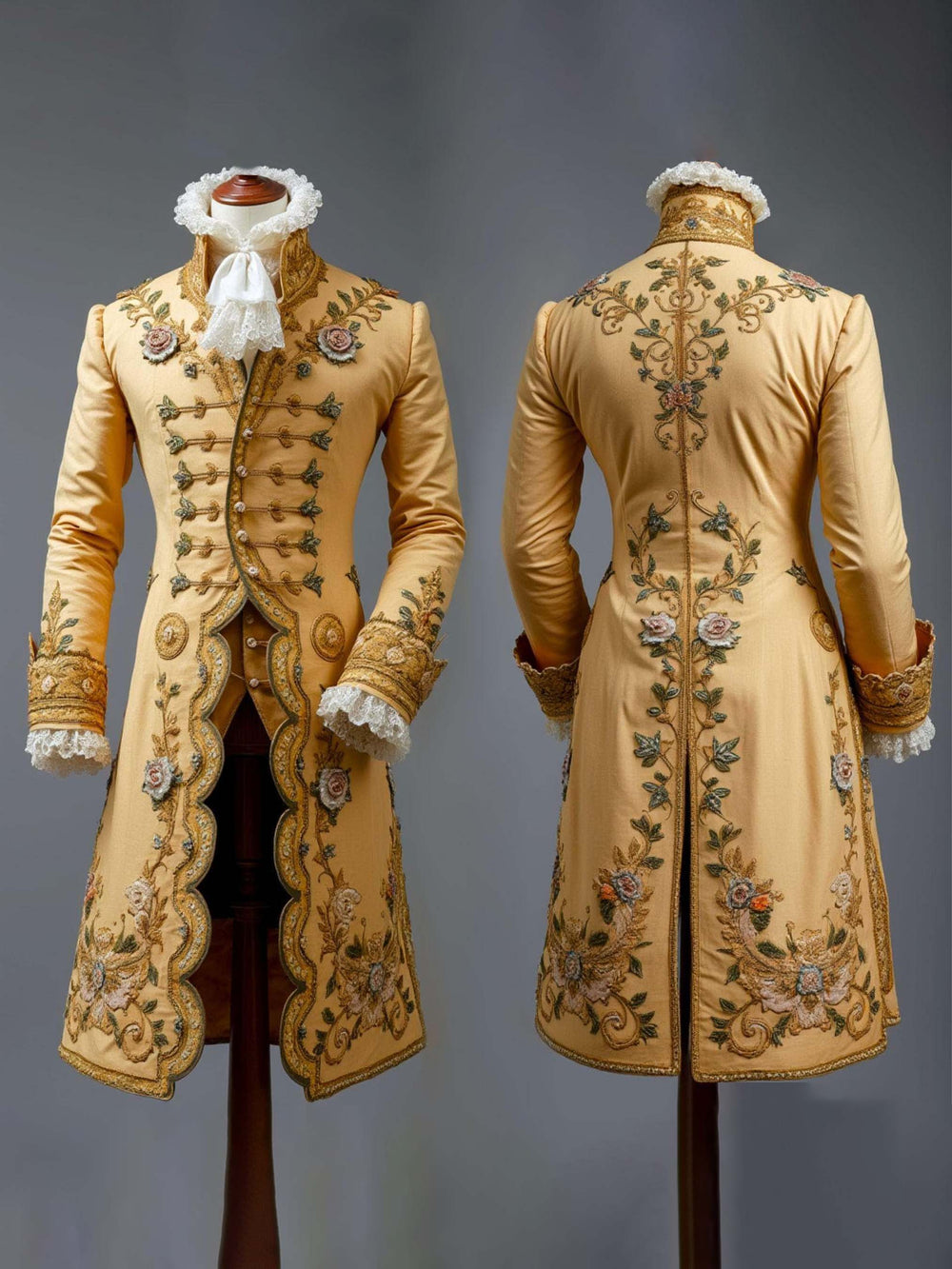 Minimalist Desert Cactus Embroidered Rococo Coat | Addicted Bespoken