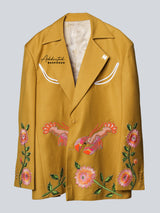 Botanical Lobster Embroidered Statement Suit