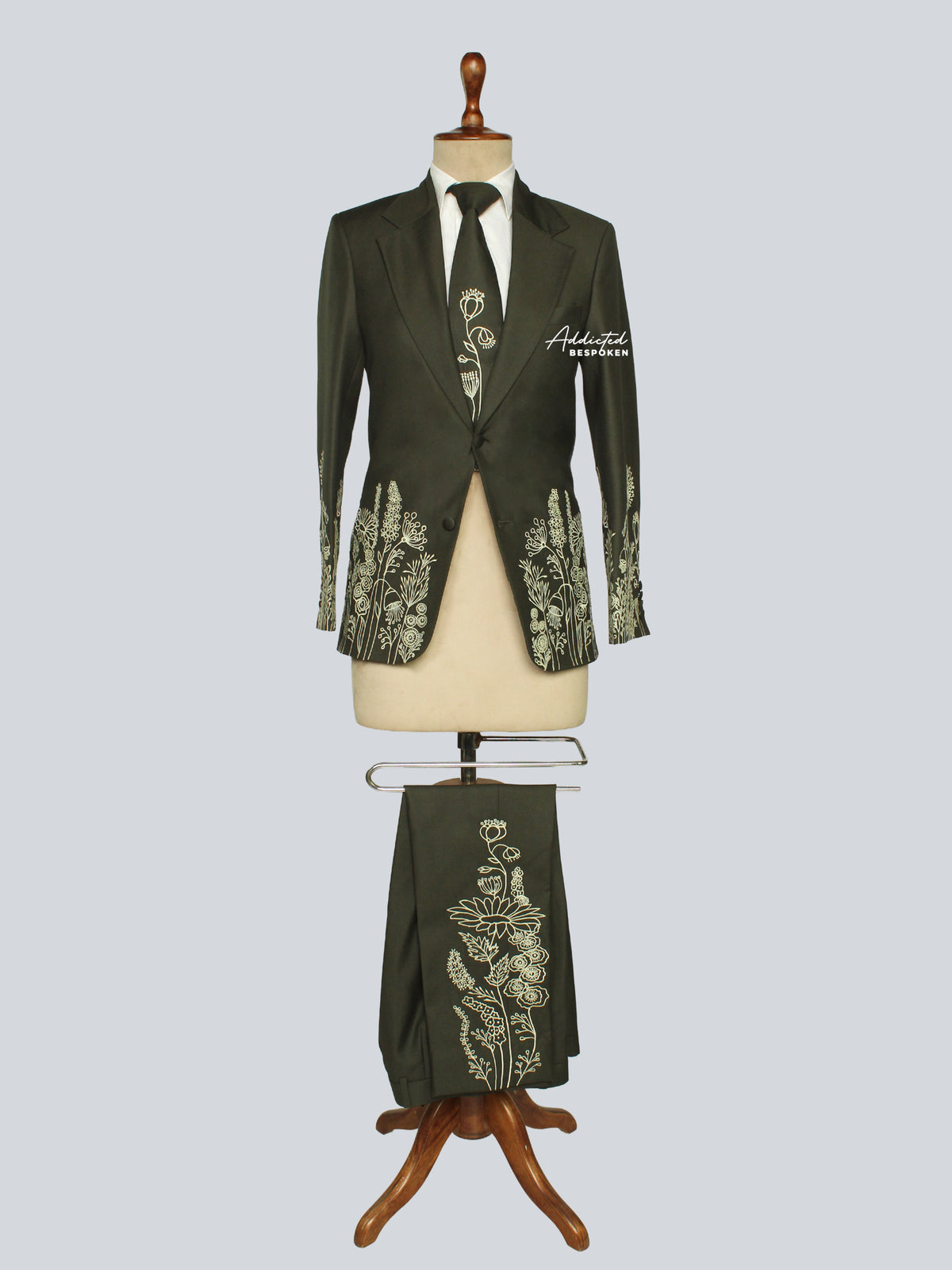 Olive Green Groom suit Addicted Bespoken