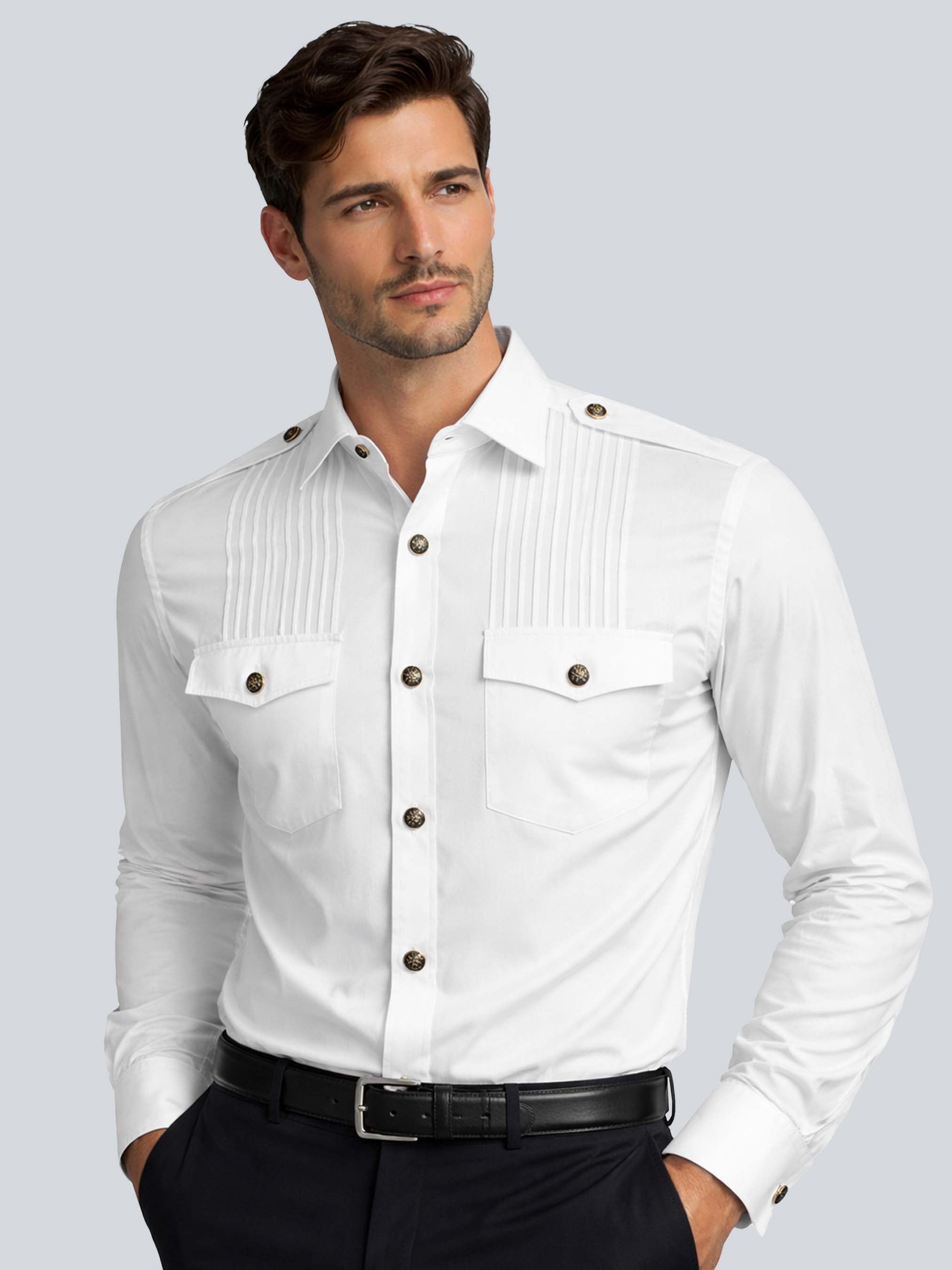 White Pintuck Shirt with Cufflinks Addicted Bespoken