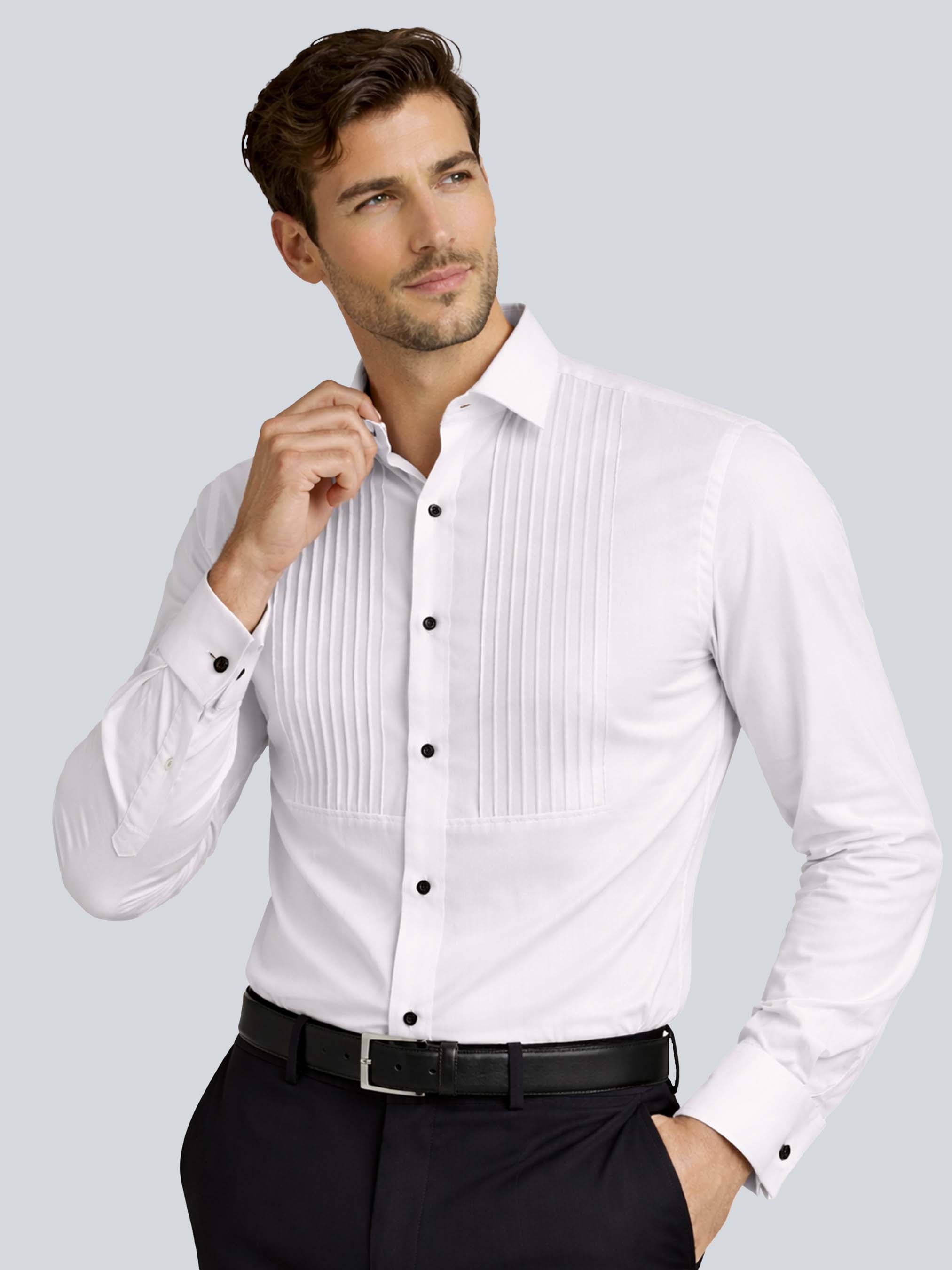 White Pintuck Shirt with Cufflinks Addicted Bespoken