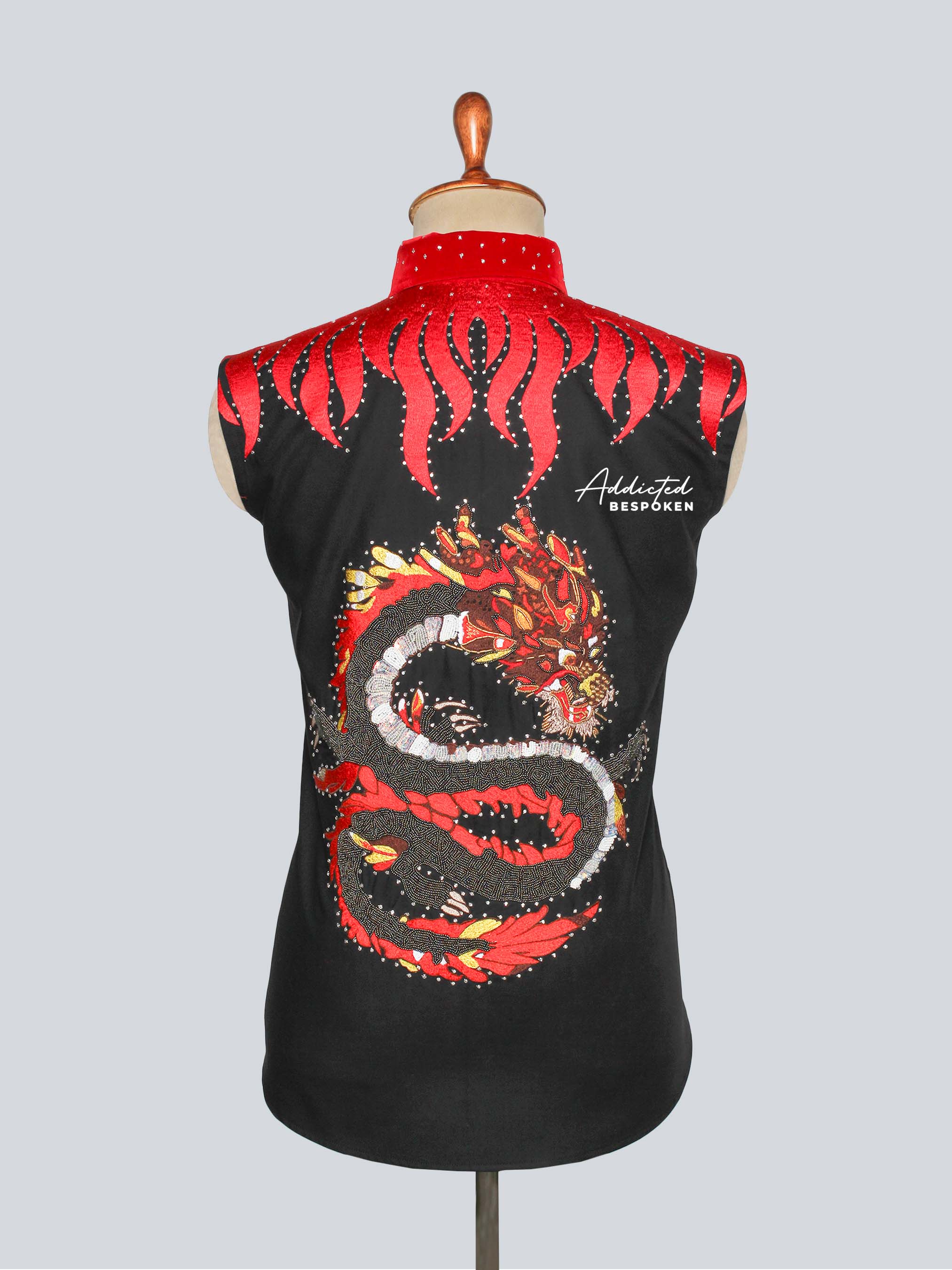Midnight Dragon Embroidered Shirt Addicted Bespoken