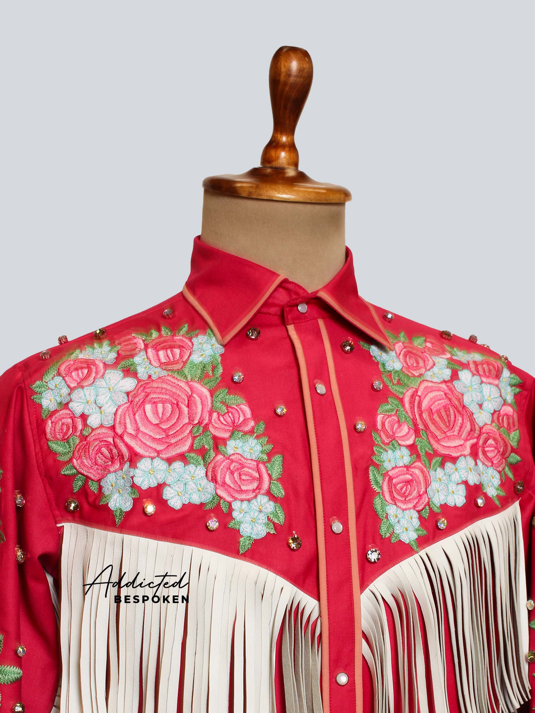 Floral Fringe Western Shirt & Skirt Set Addicted Bespoken