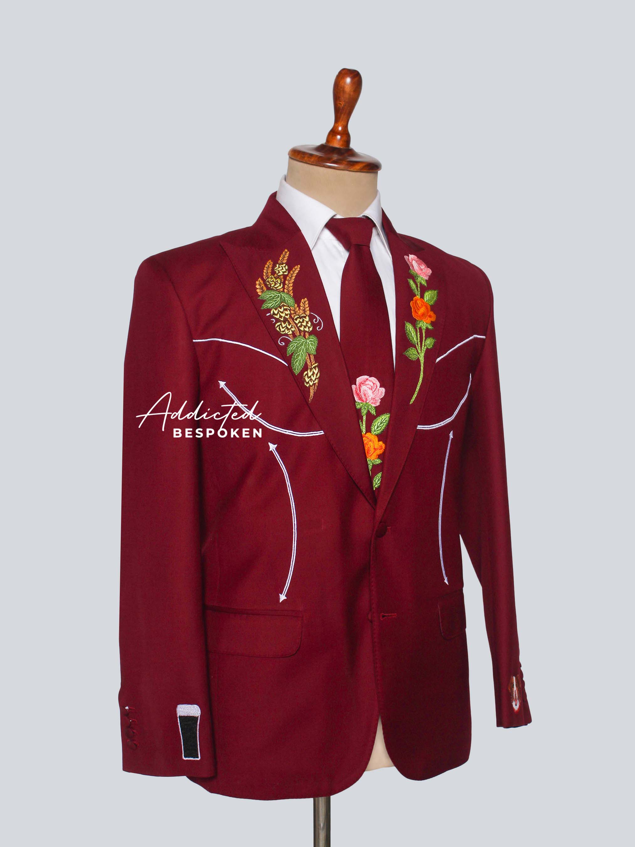 Floral Embroidered Western Suit Addicted Bespoken