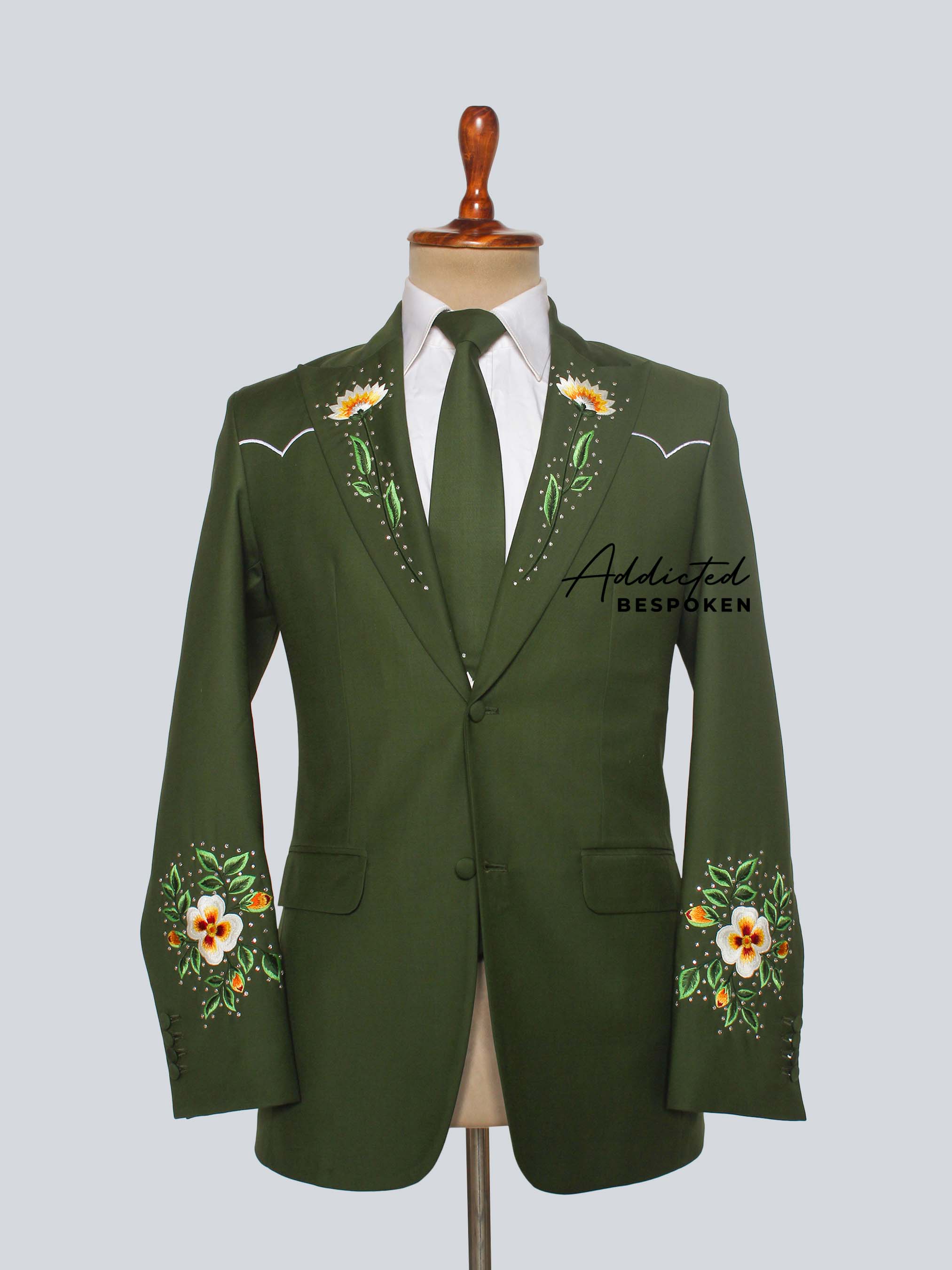 Western Bloom Floral Groom Suit Addicted Bespoken